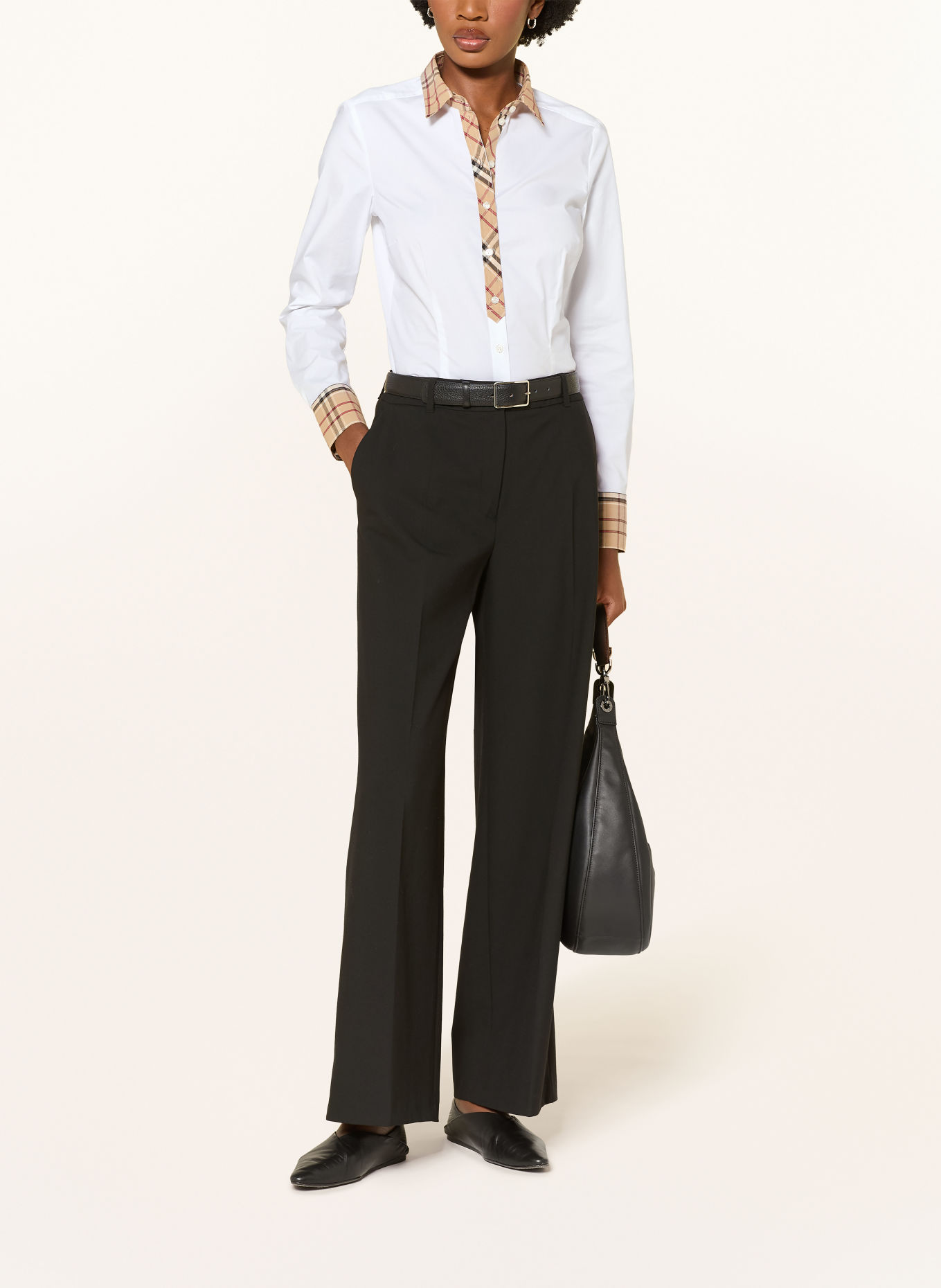 seidensticker Shirt blouse: WHITE / CAMEL / DARK RED