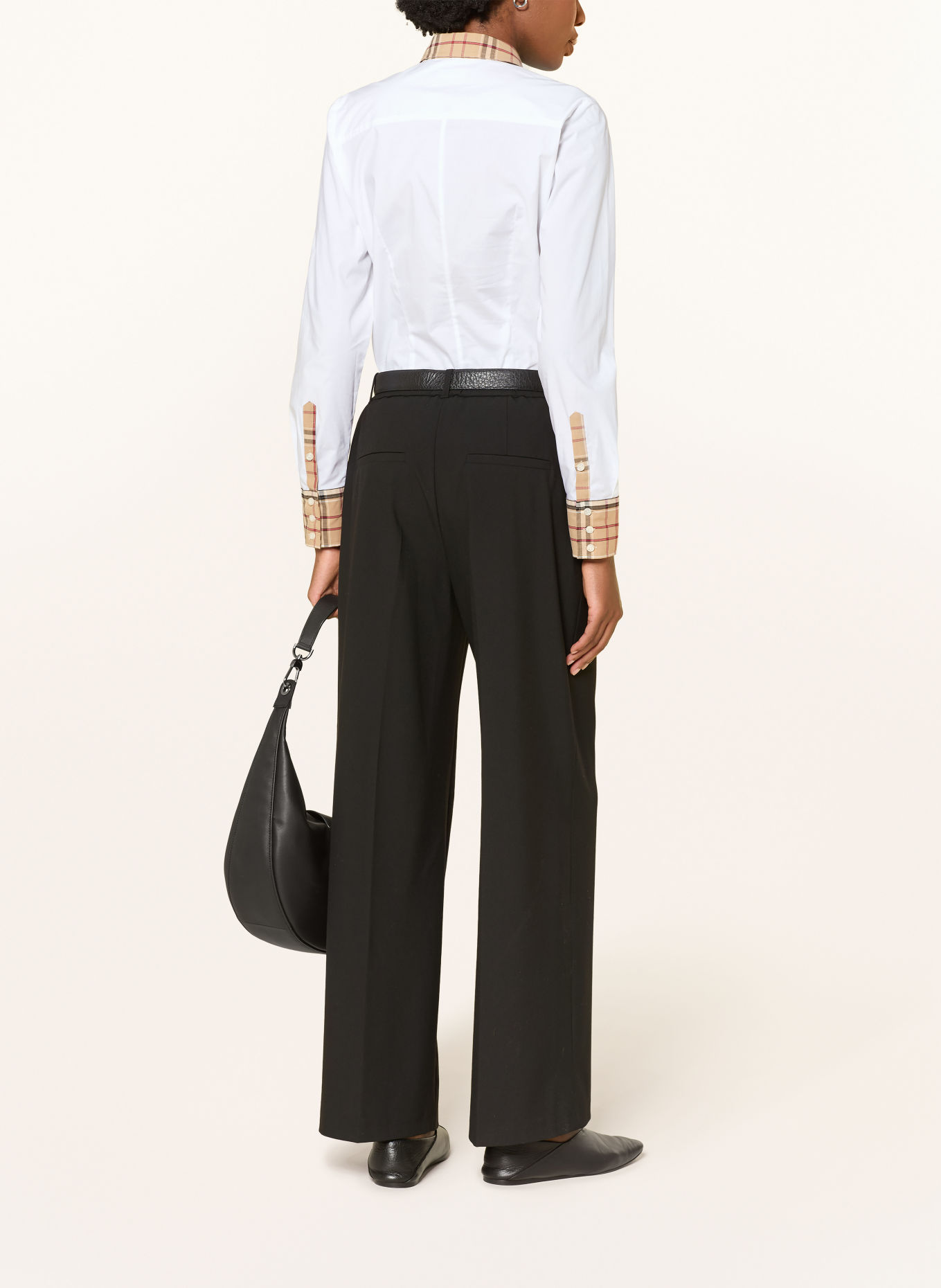 seidensticker Shirt blouse: WHITE / CAMEL / DARK RED