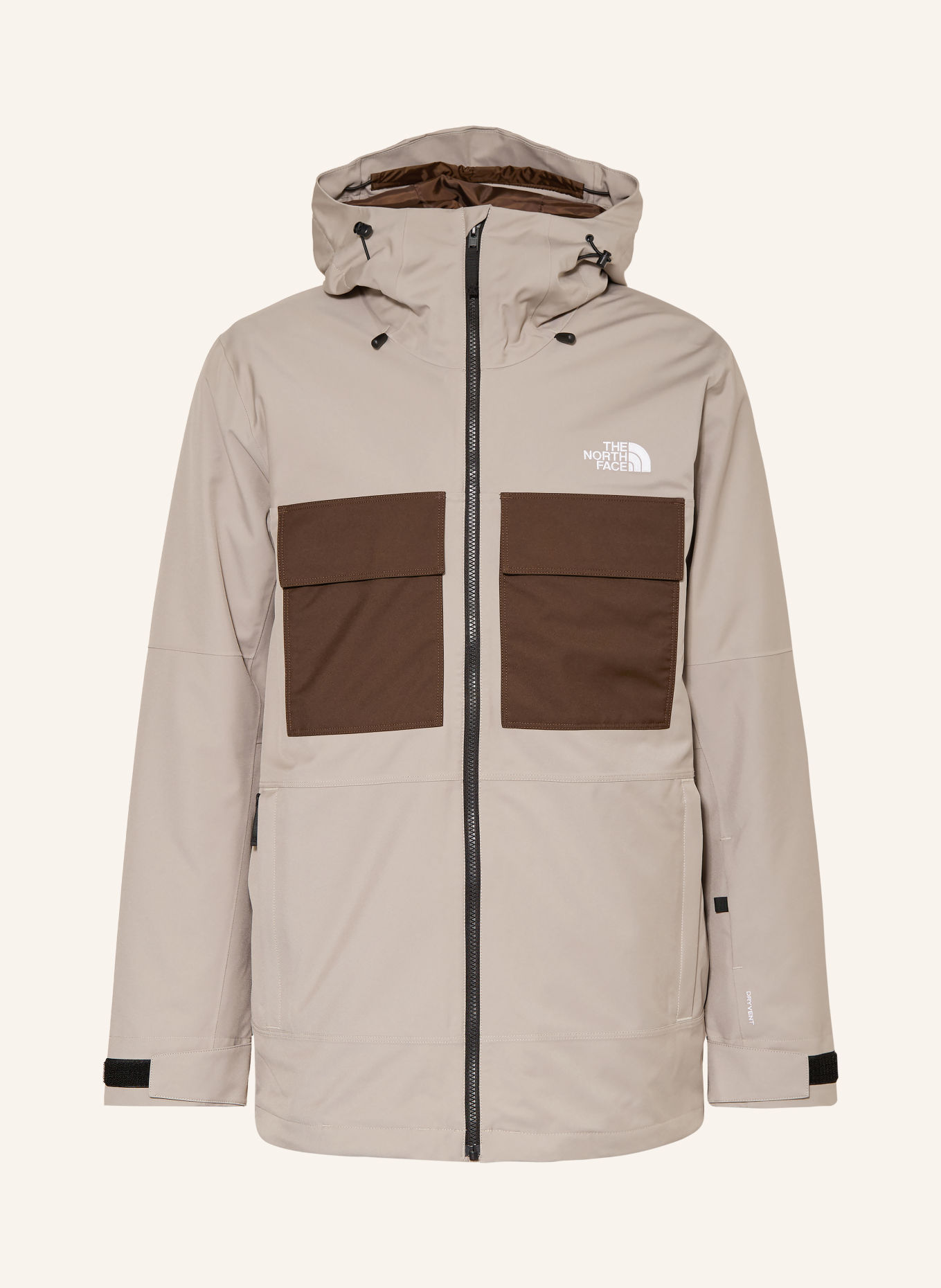 THE NORTH FACE Skijacke FOURBARREL TRICLIMATE: GRAU / DUNKELBRAUN