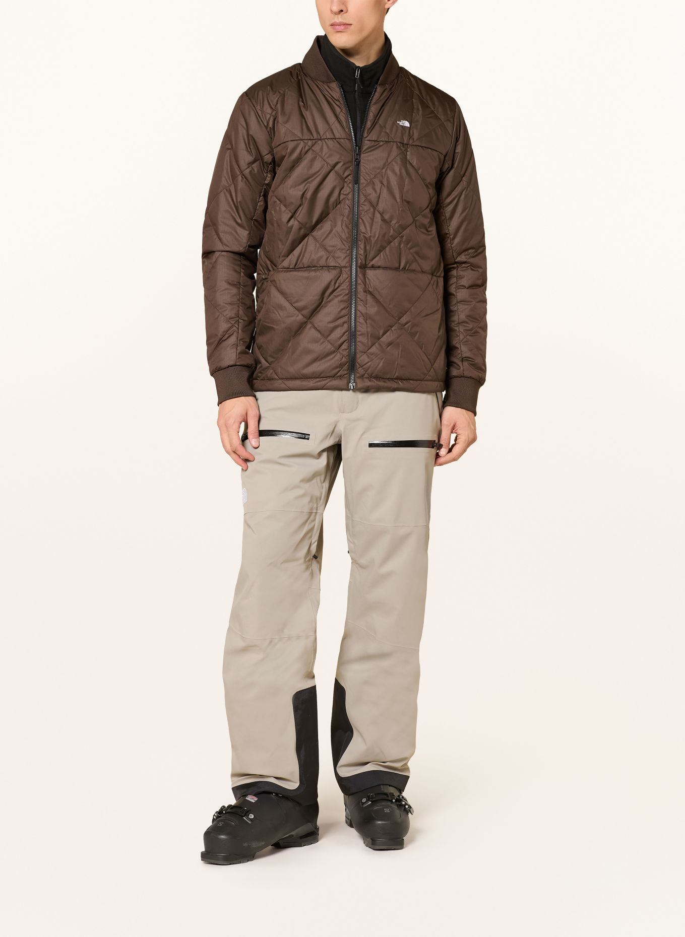 THE NORTH FACE Skijacke FOURBARREL TRICLIMATE: GRAU / DUNKELBRAUN