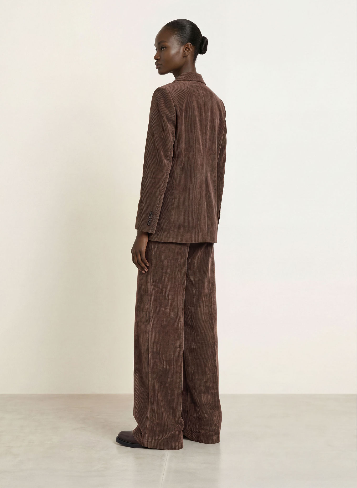DRYKORN Wide leg trousers BEFORE made of corduroy: DARK BROWN