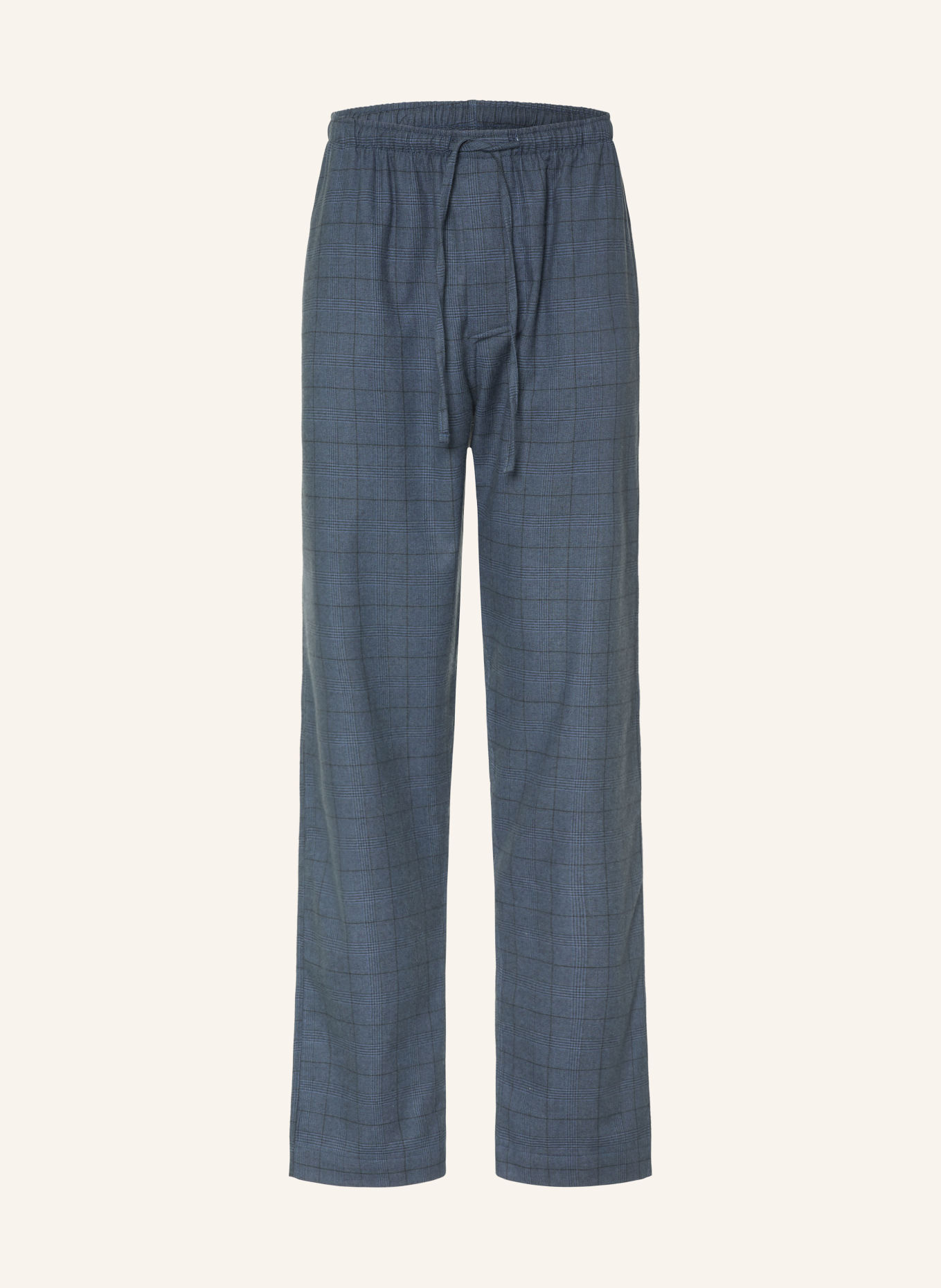zimmerli Schlafhose COZY FLANNELL aus Flanell: HELLBLAU / DUNKELGRAU