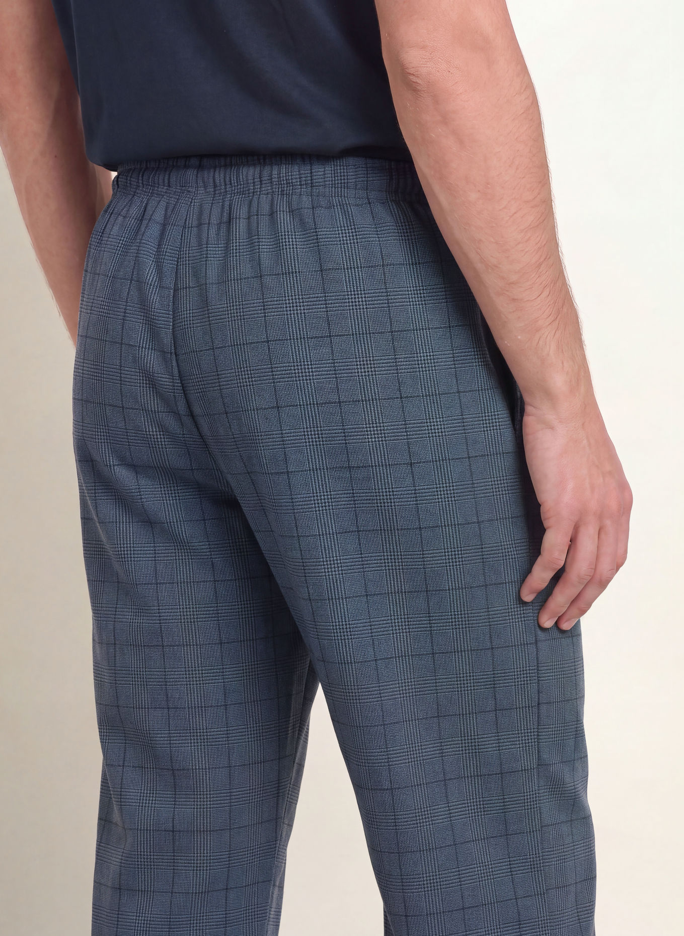 zimmerli Schlafhose COZY FLANNELL aus Flanell: HELLBLAU / DUNKELGRAU