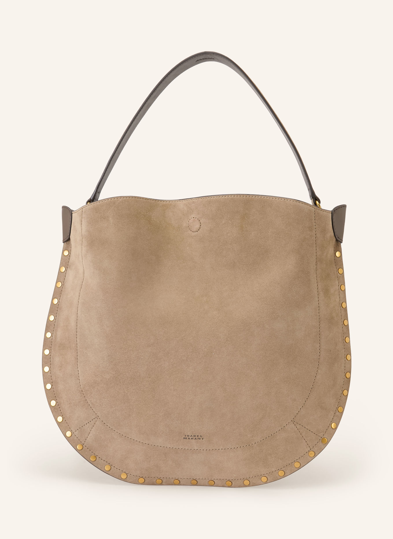 ISABEL MARANT Shopper OSKAN with pouch and rivets: CAMEL / GOLD