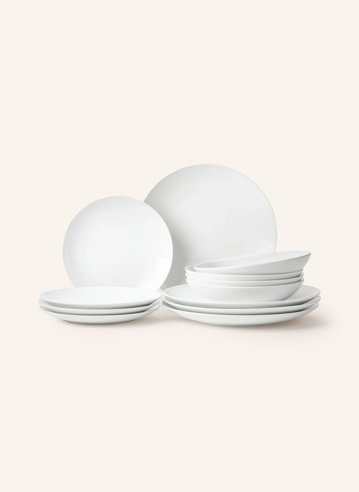 Westwing Collection 12-piece Tableware set DELIGHT MODERN: WHITE