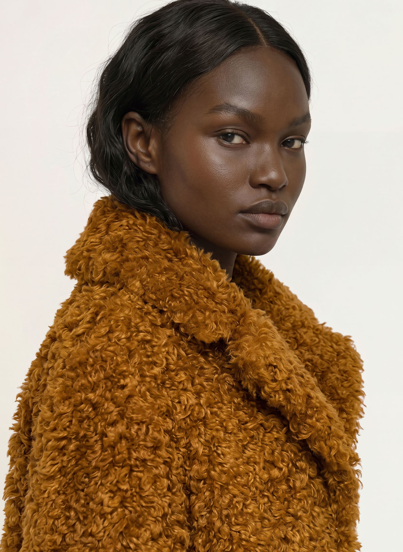 STAND STUDIO CAMILLE faux fur coat: BROWN