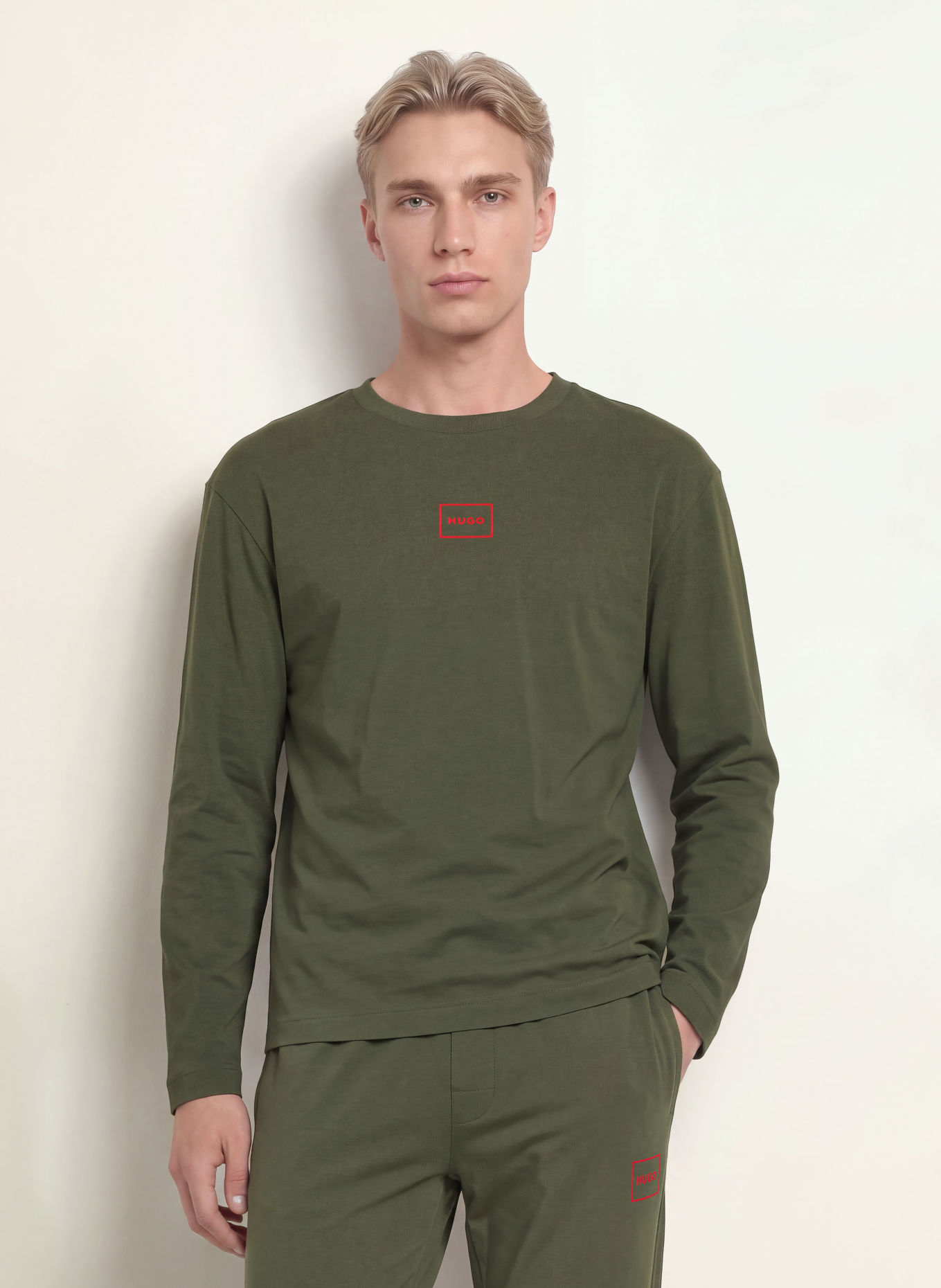 HUGO Schlafshirt LAZE: DUNKELGRÜN