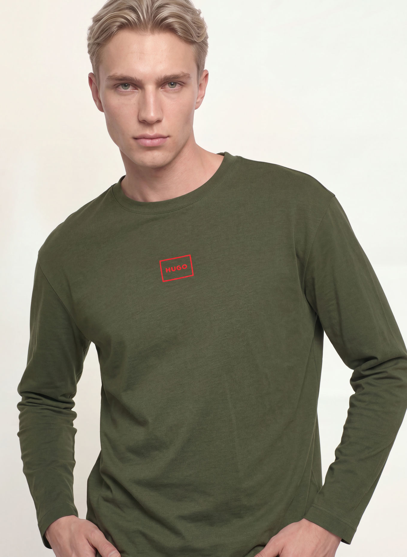 HUGO Schlafshirt LAZE: DUNKELGRÜN