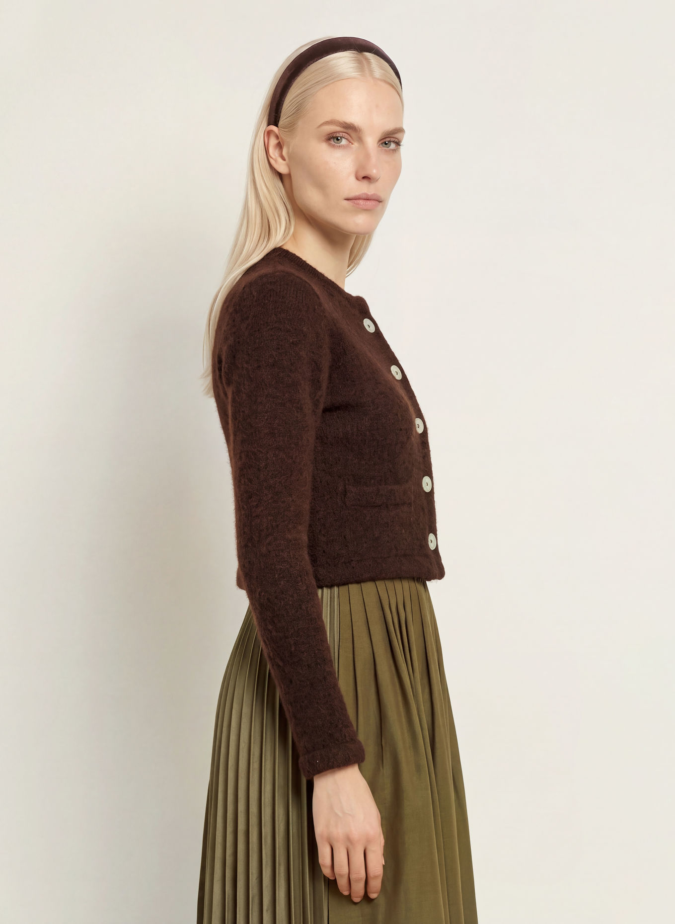CocoVero Cardigan MORA: DARK BROWN