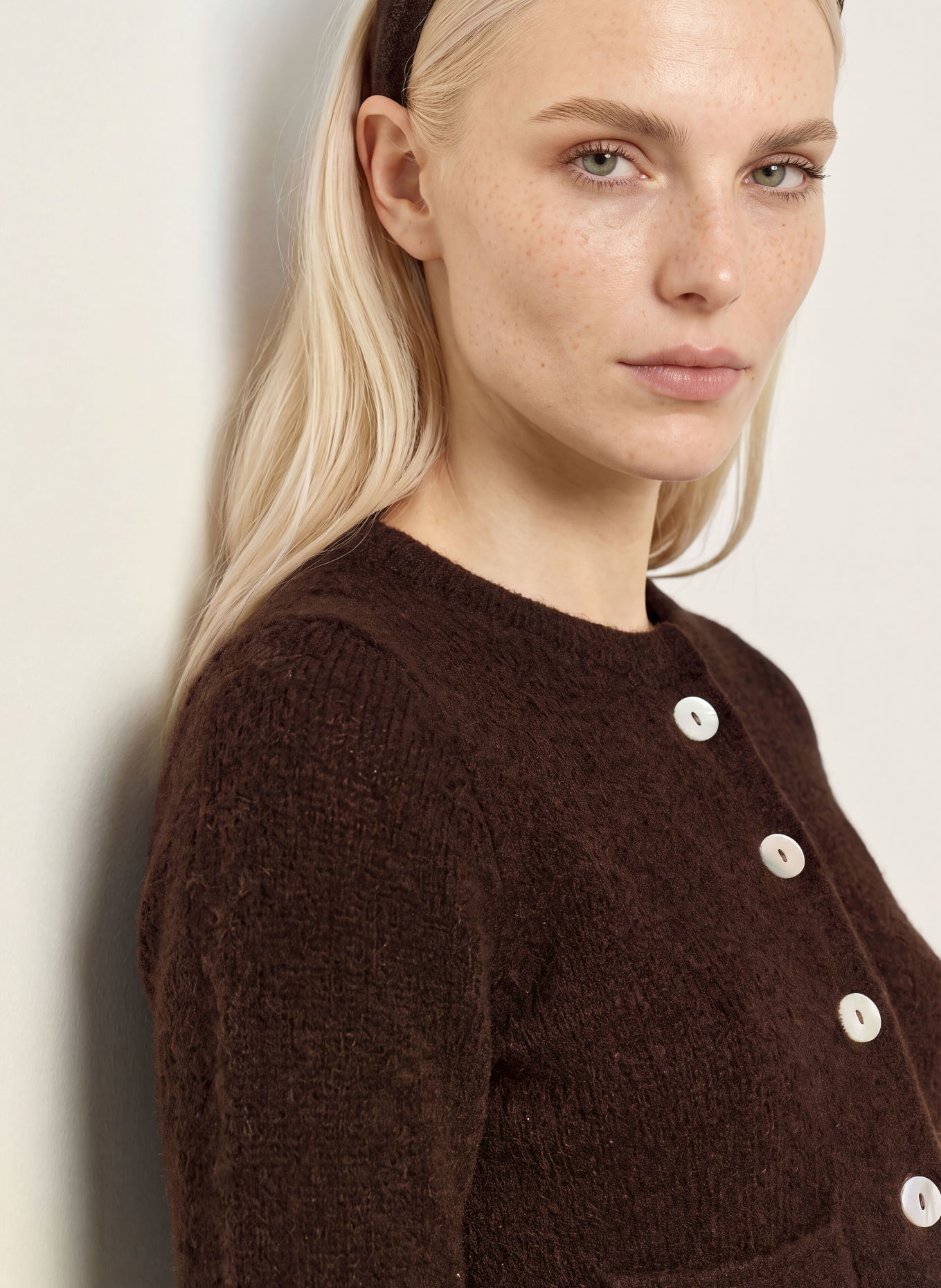 CocoVero Cardigan MORA: DARK BROWN