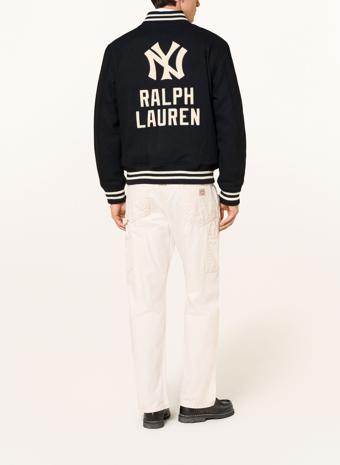 POLO RALPH LAUREN College jacket: BLACK / WHITE