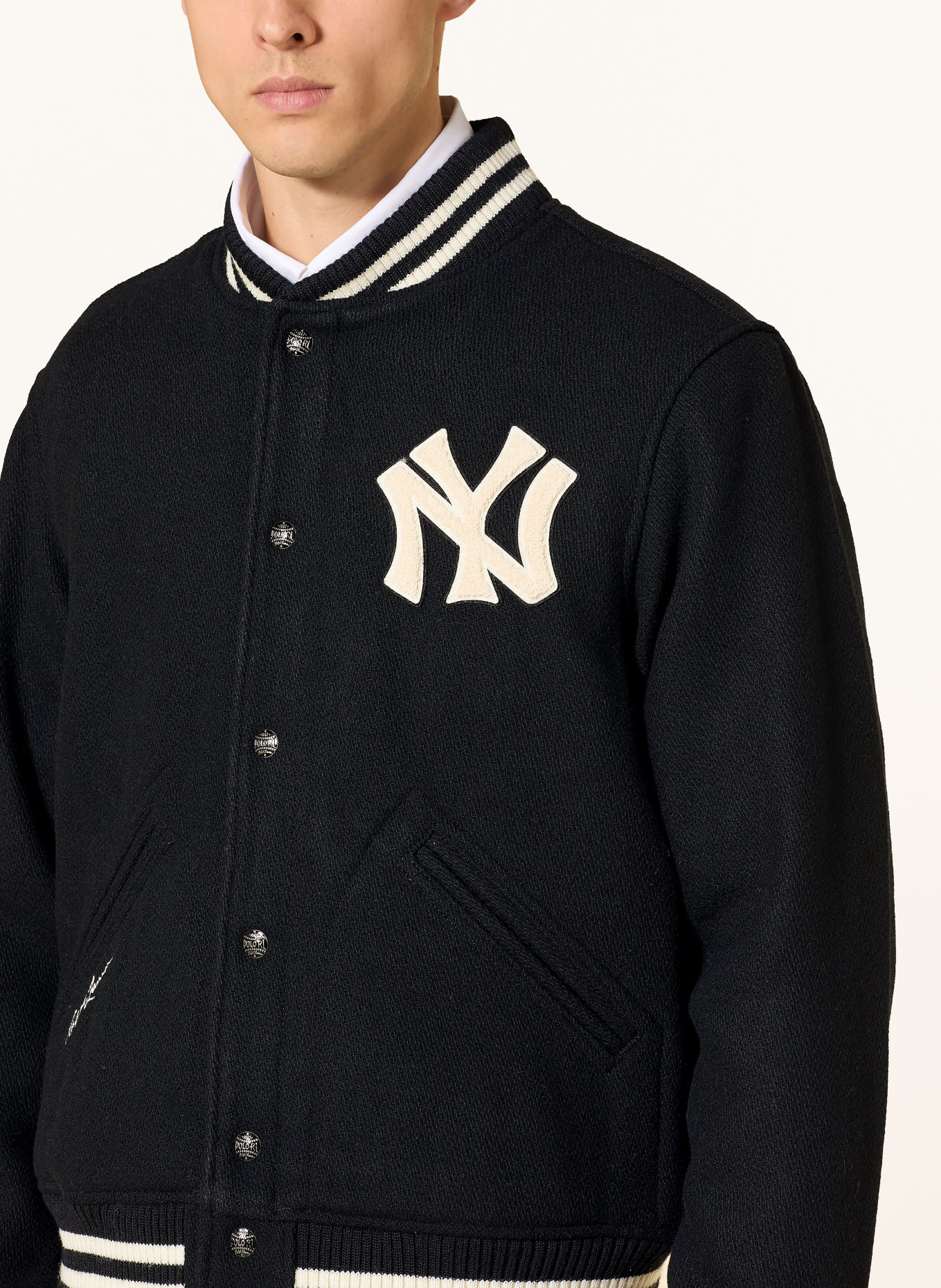 POLO RALPH LAUREN College jacket: BLACK / WHITE