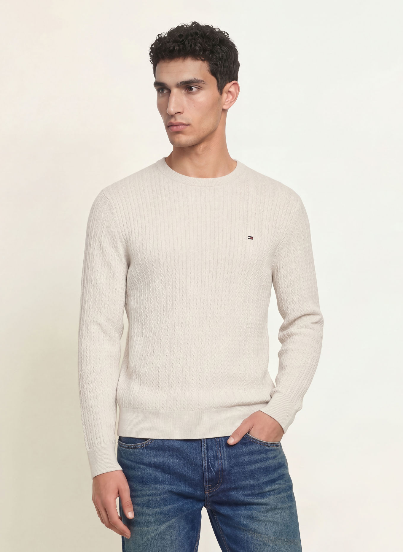 TOMMY HILFIGER Pullover: HELLGRAU