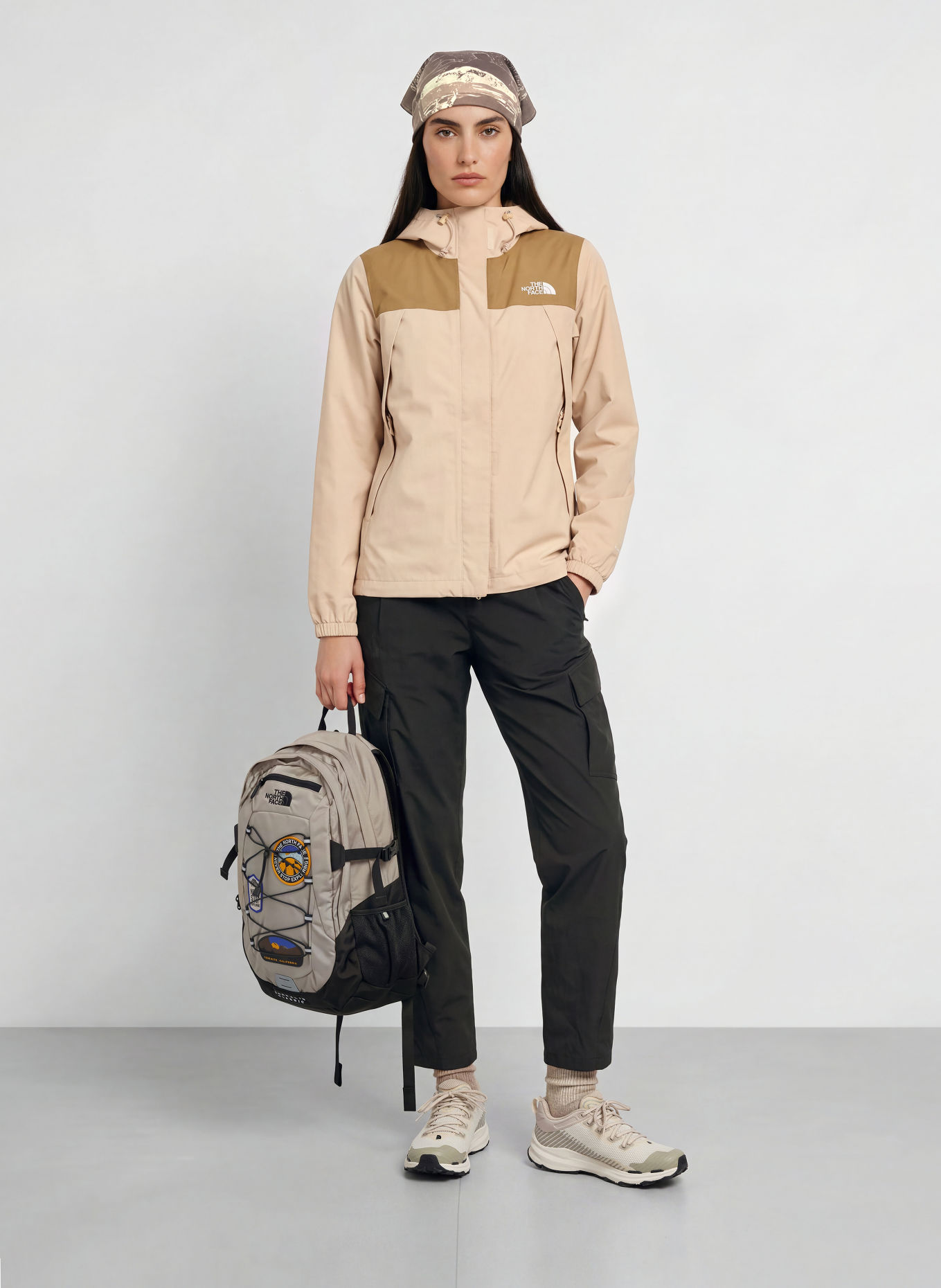 THE NORTH FACE ANTORA Rain jacket: BEIGE / BROWN