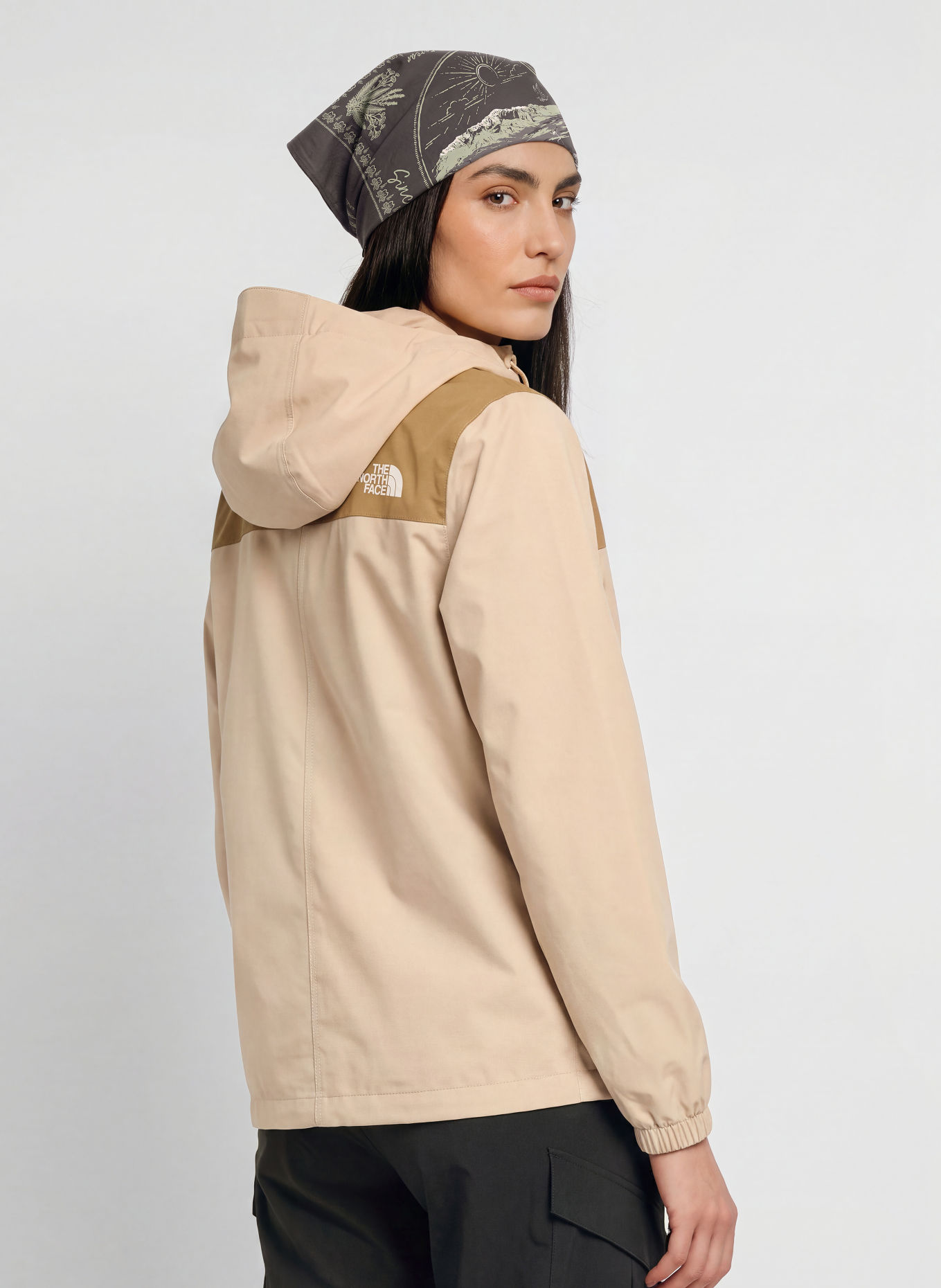 THE NORTH FACE ANTORA Rain jacket: BEIGE / BROWN