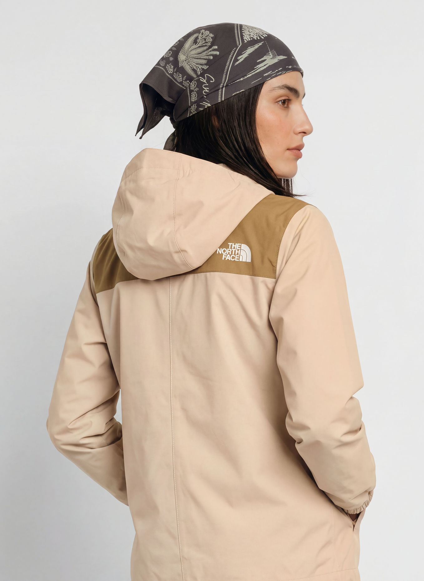 THE NORTH FACE ANTORA Rain jacket: BEIGE / BROWN