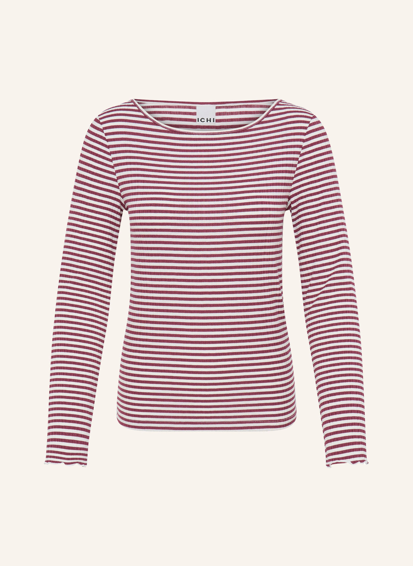 ICHI Long sleeve shirt IHCELLA: DARK RED / CREAM