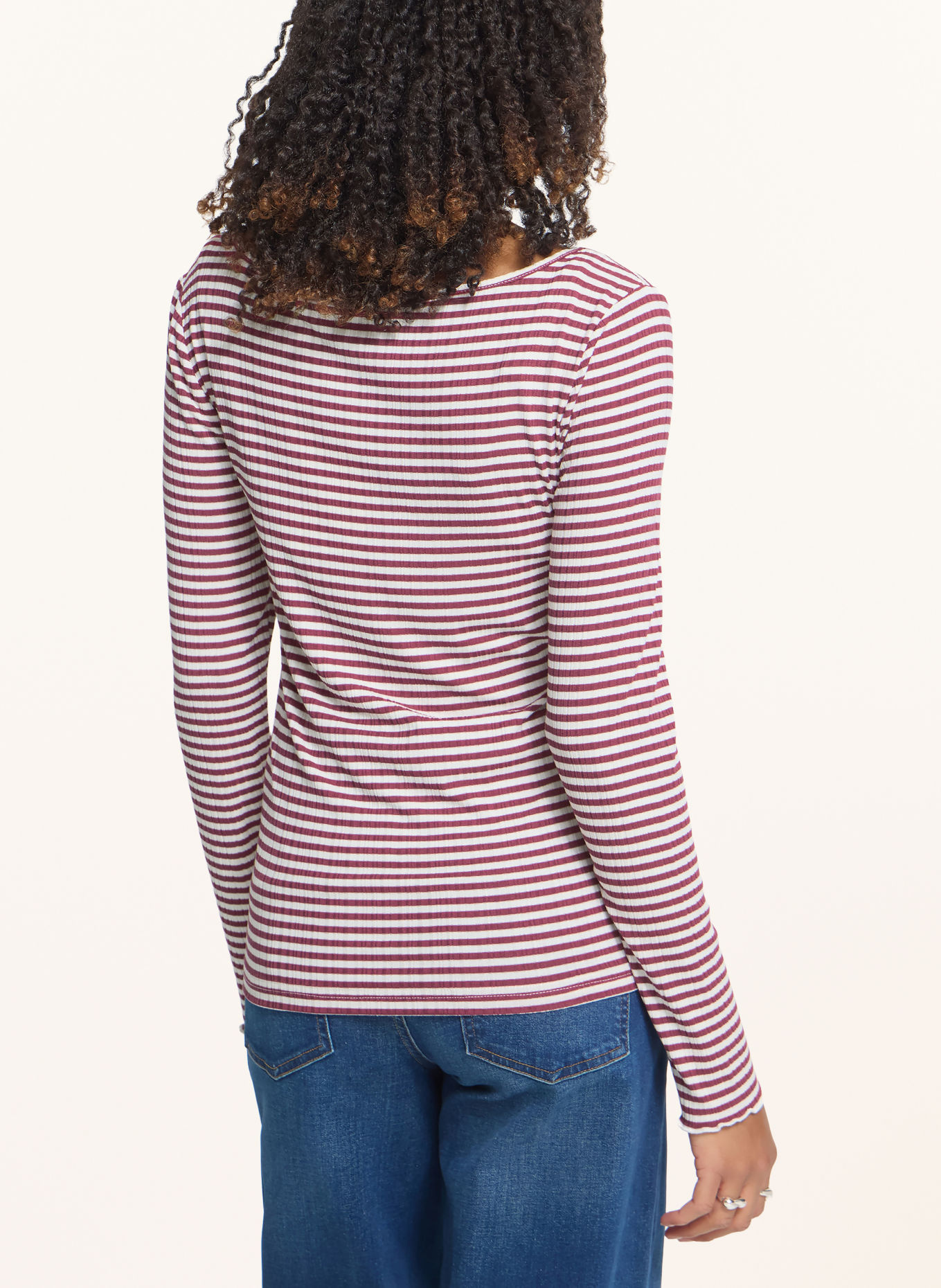 ICHI Long sleeve shirt IHCELLA: DARK RED / CREAM