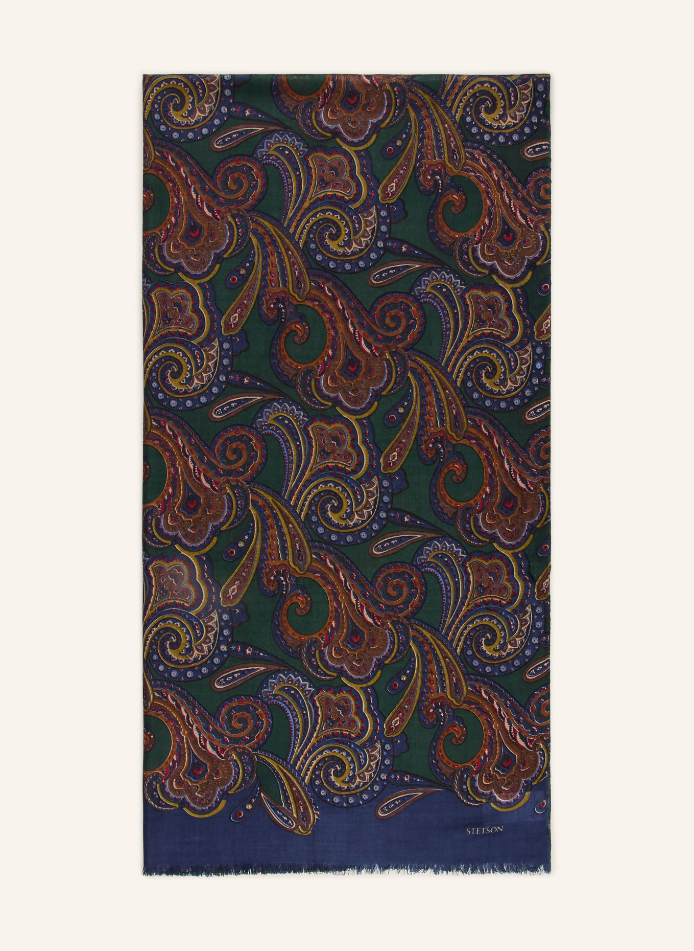 STETSON sjaal: DONKERBLAUW / MARRON FONCÉ / DONKERGROEN