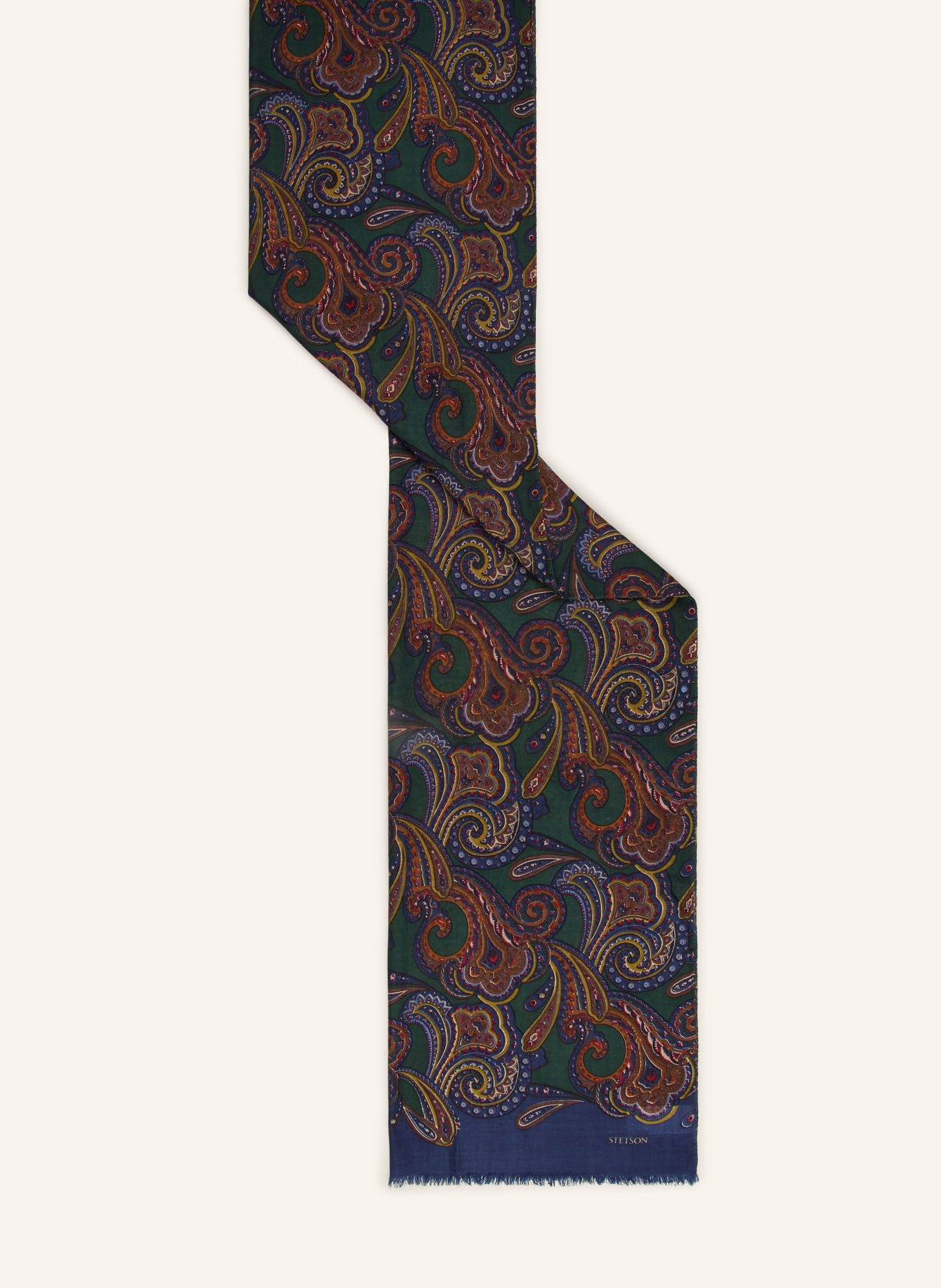 STETSON sjaal: DONKERBLAUW / MARRON FONCÉ / DONKERGROEN