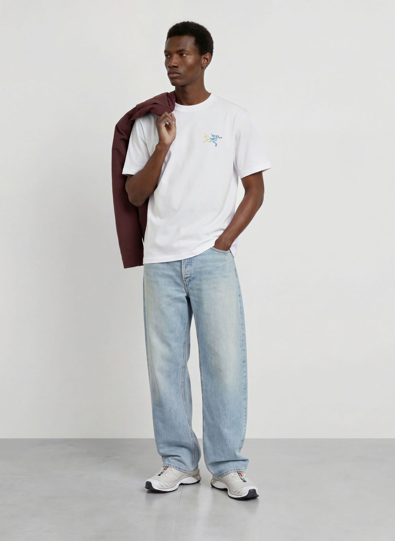 ARC'TERYX T-shirt KRAGG: WHITE / NEON GREEN / BLUE