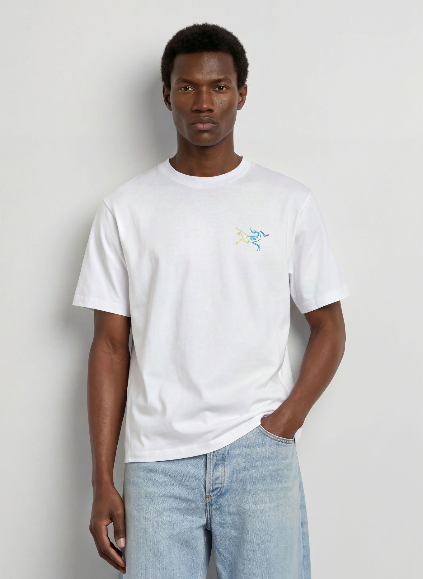 ARC'TERYX T-shirt KRAGG: WHITE / NEON GREEN / BLUE