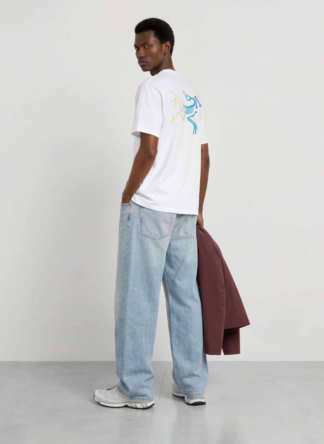 ARC'TERYX T-shirt KRAGG: WHITE / NEON GREEN / BLUE