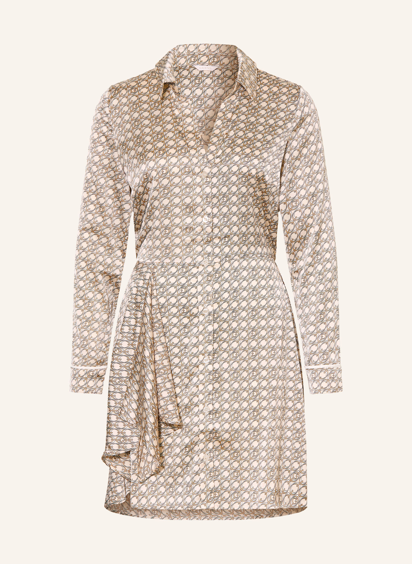GUESS Robe en satin ALYA: BEIGE / CRÈME / NOIR