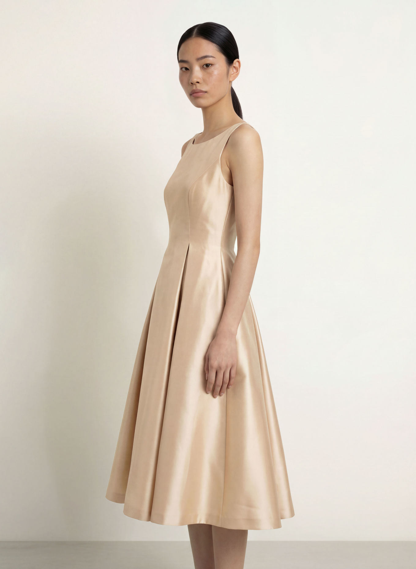 ADRIANNA PAPELL Satin dress: ECRU