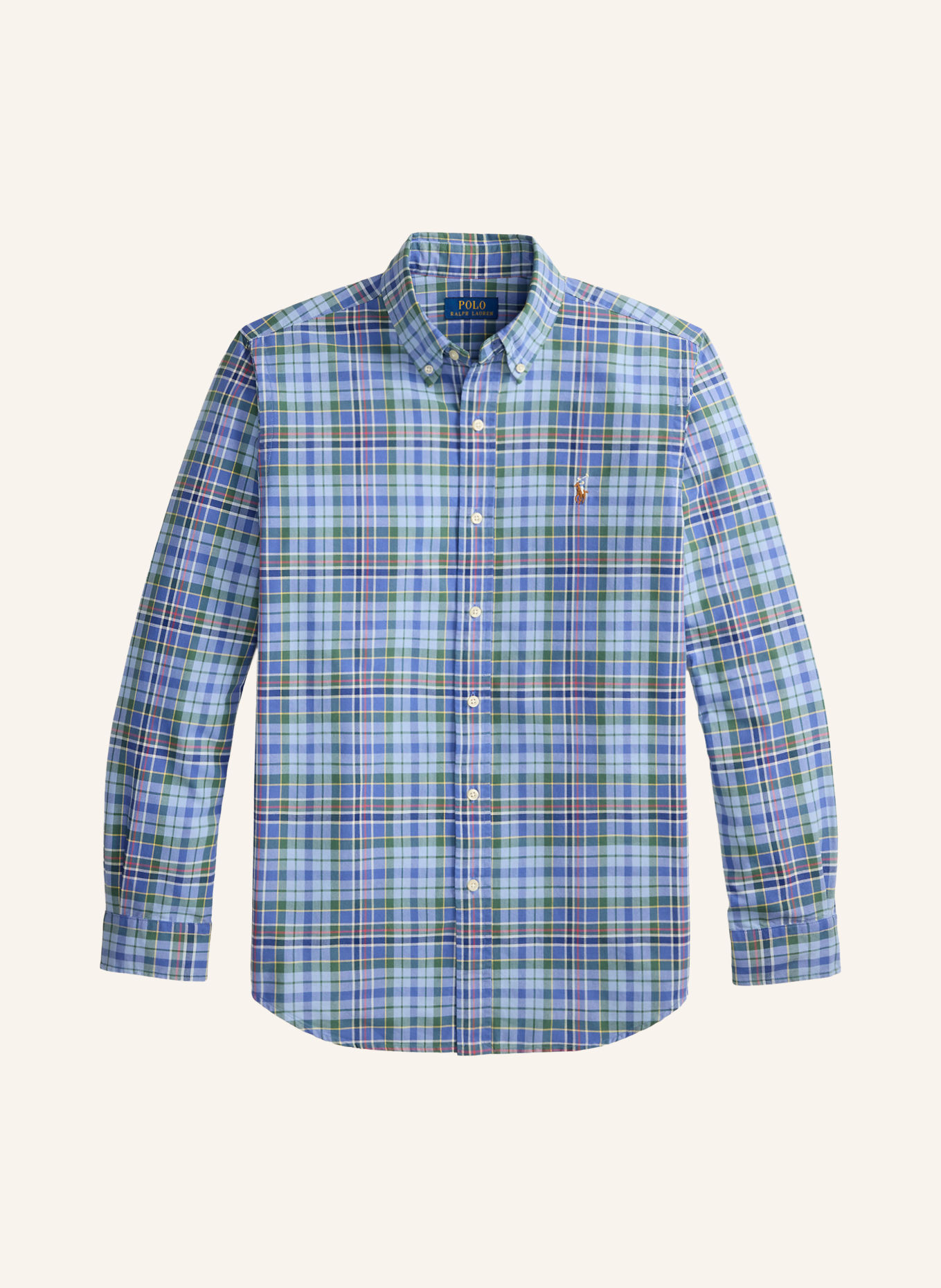 POLO RALPH LAUREN Oxford overhemd Classic Fit: BLAUW / GROEN / LICHTBLAUW