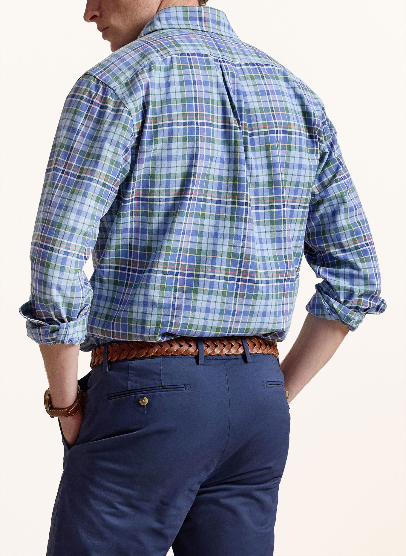 POLO RALPH LAUREN Oxford overhemd Classic Fit: BLAUW / GROEN / LICHTBLAUW