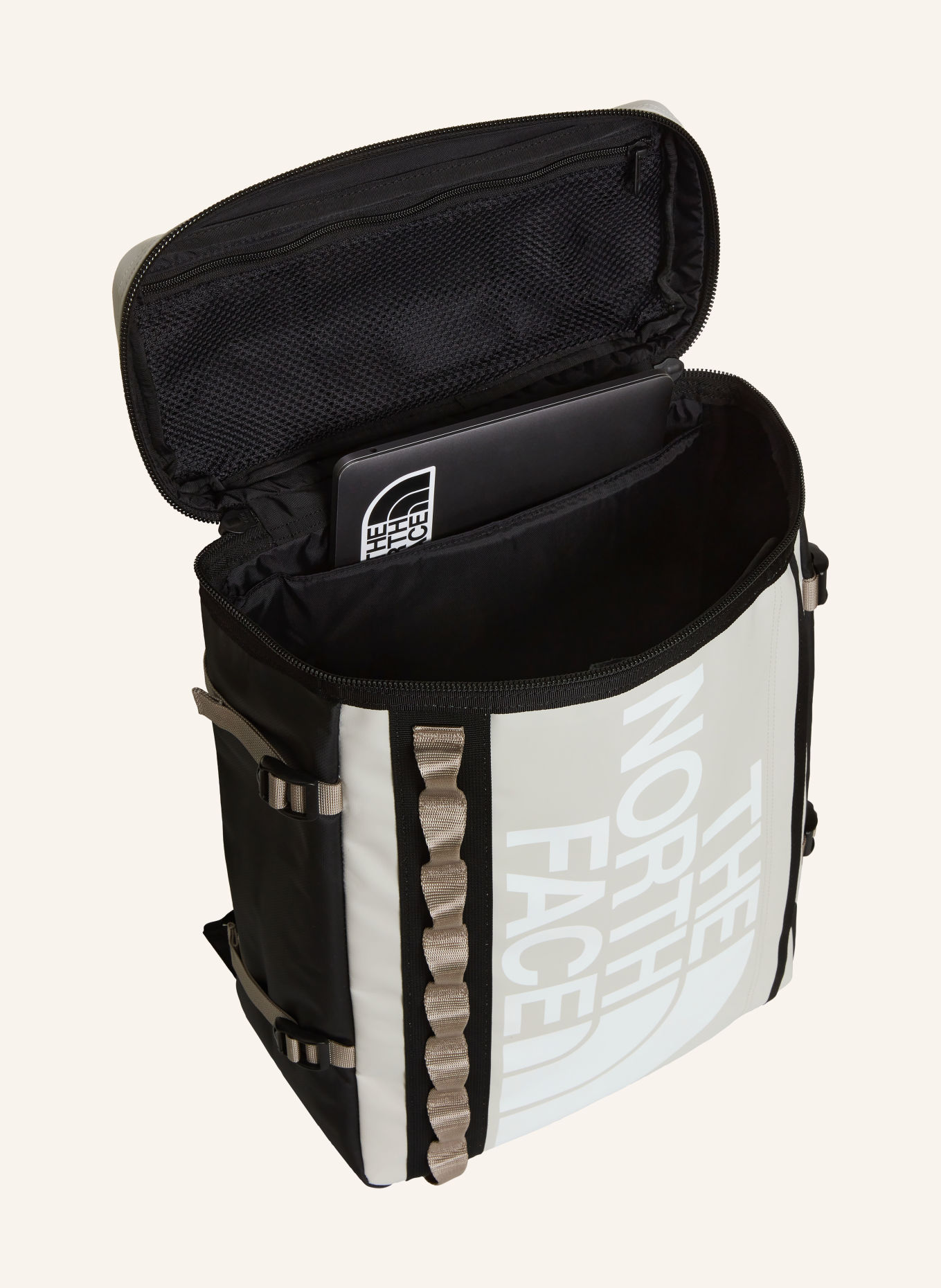 THE NORTH FACE Backpack BASECAMP FUSEBOX S 30 l with laptop compartment: LIGHT GRAY / DARK GRAY