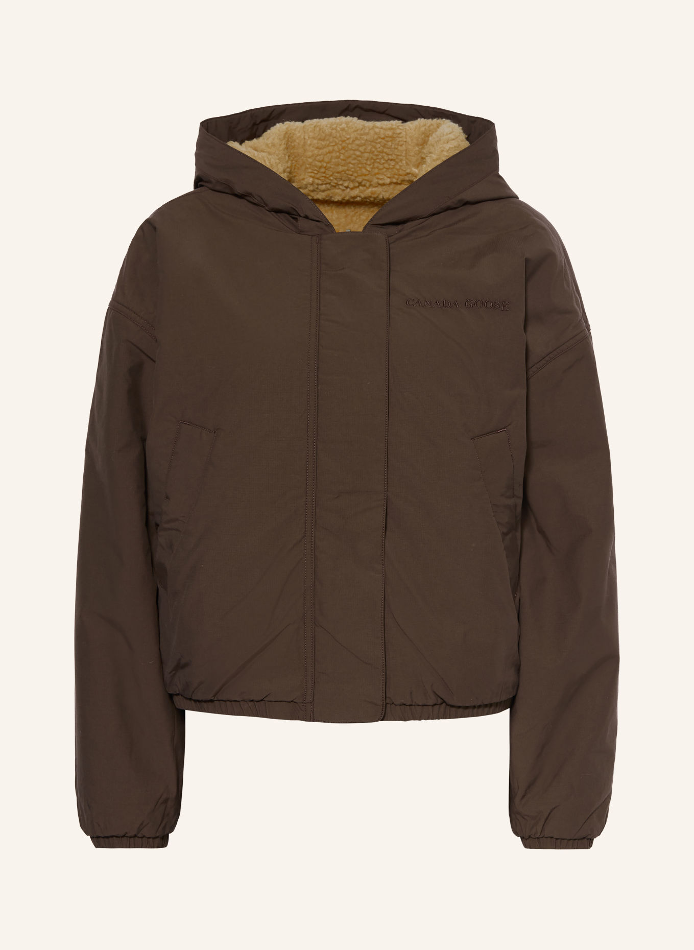 CANADA GOOSE ALBERNI reversible jacket: DARK BROWN / CAMEL