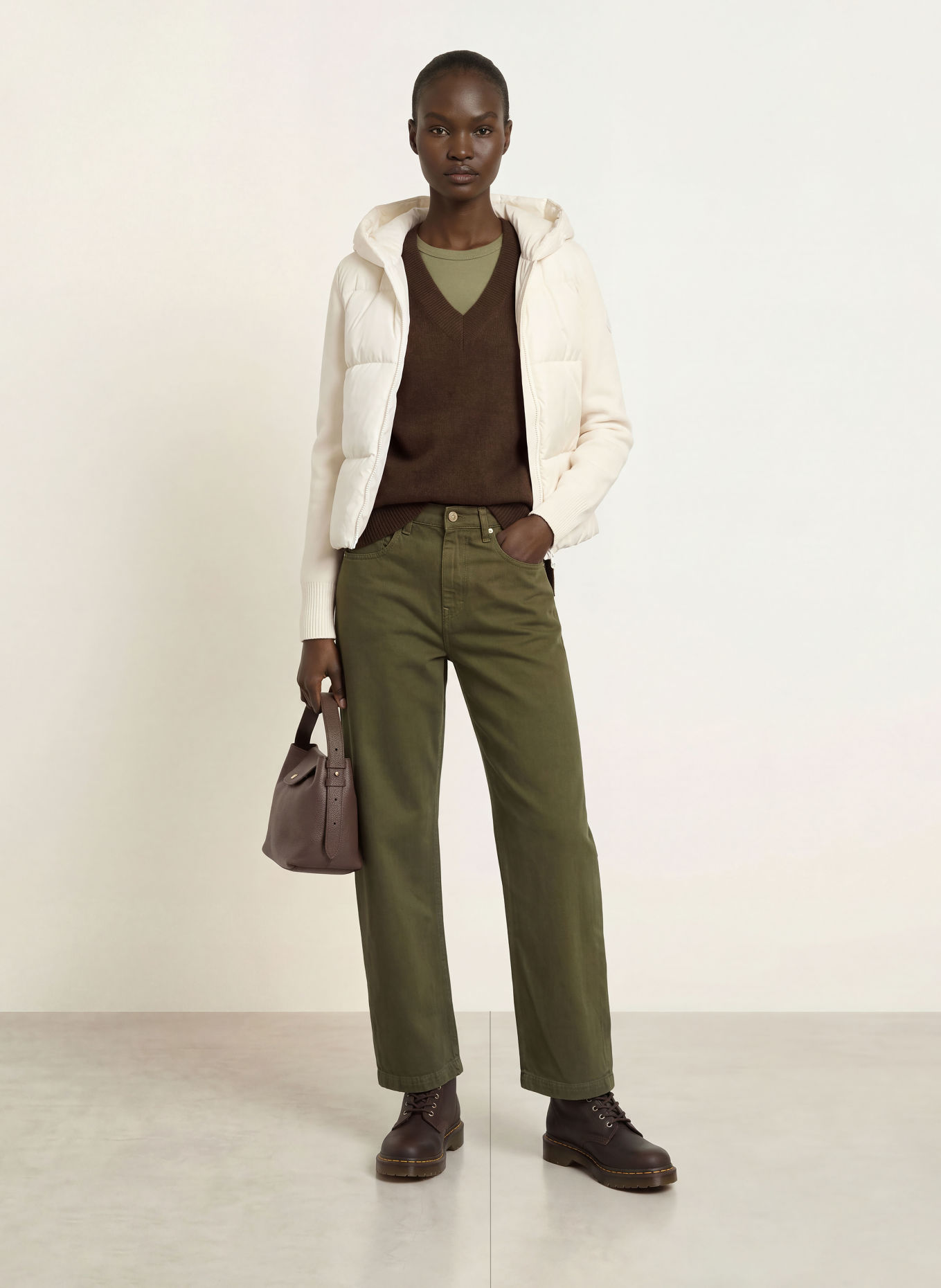 CANADA GOOSE Jacheta din puf HYBRIDGE® din material mixt: CREM
