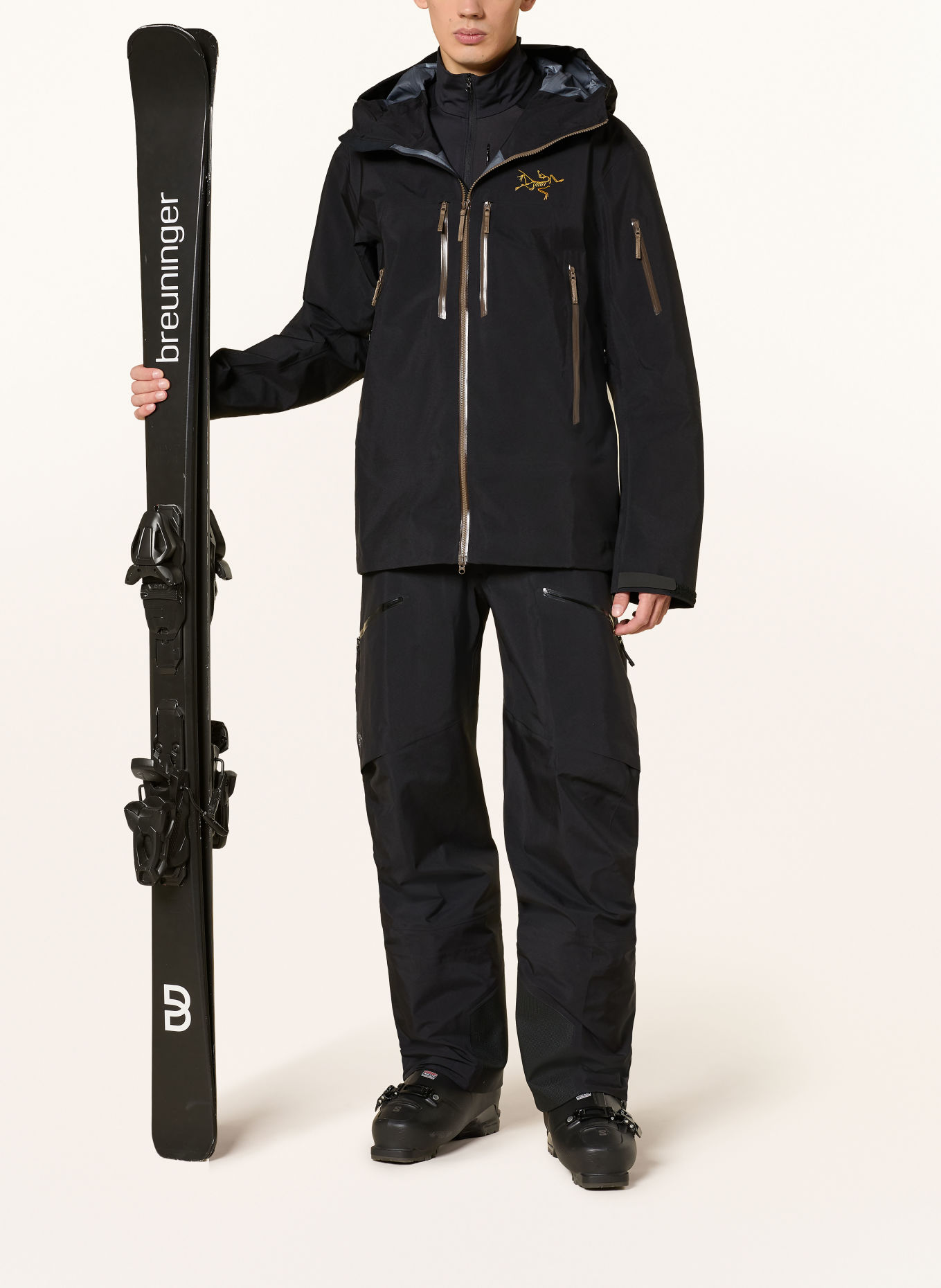 ARC'TERYX RUSH Hardshell ski jacket: BLACK / KHAKI