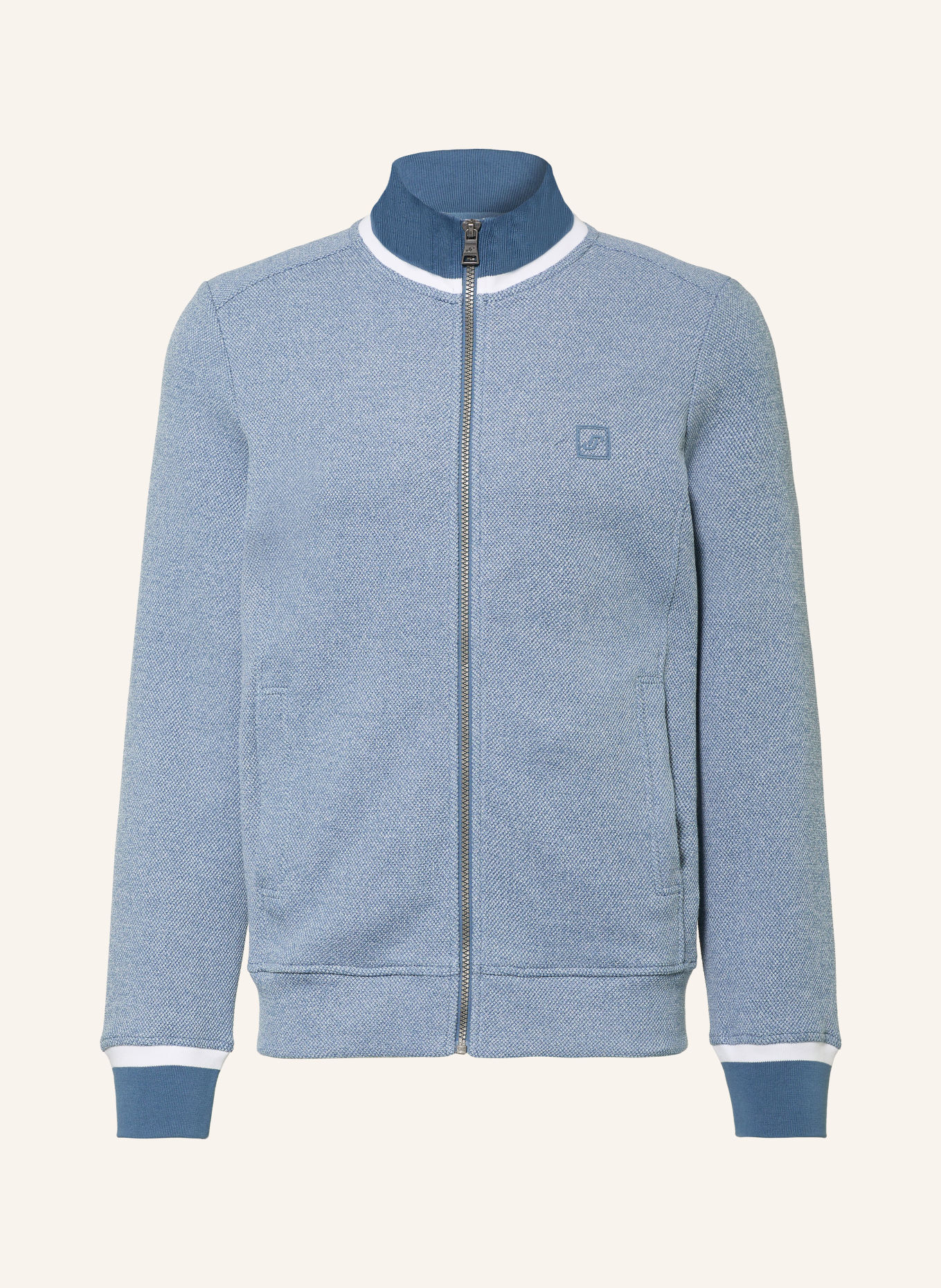 JOY sportswear Sweatjack STEPHAN: BLAUWGRIJS / CRÈME / BLAUW