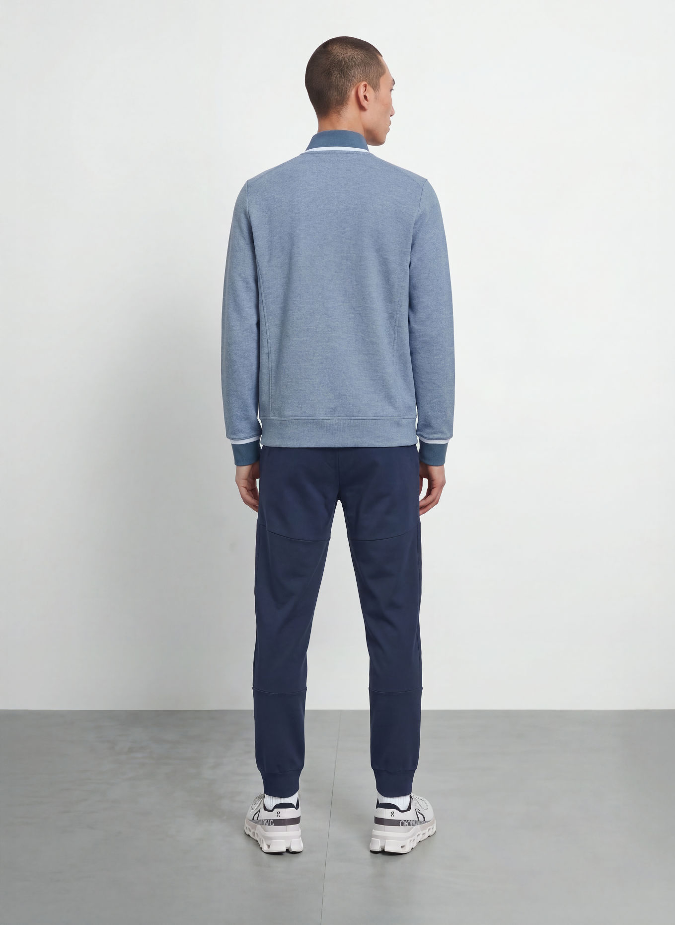 JOY sportswear Sweatjack STEPHAN: BLAUWGRIJS / CRÈME / BLAUW