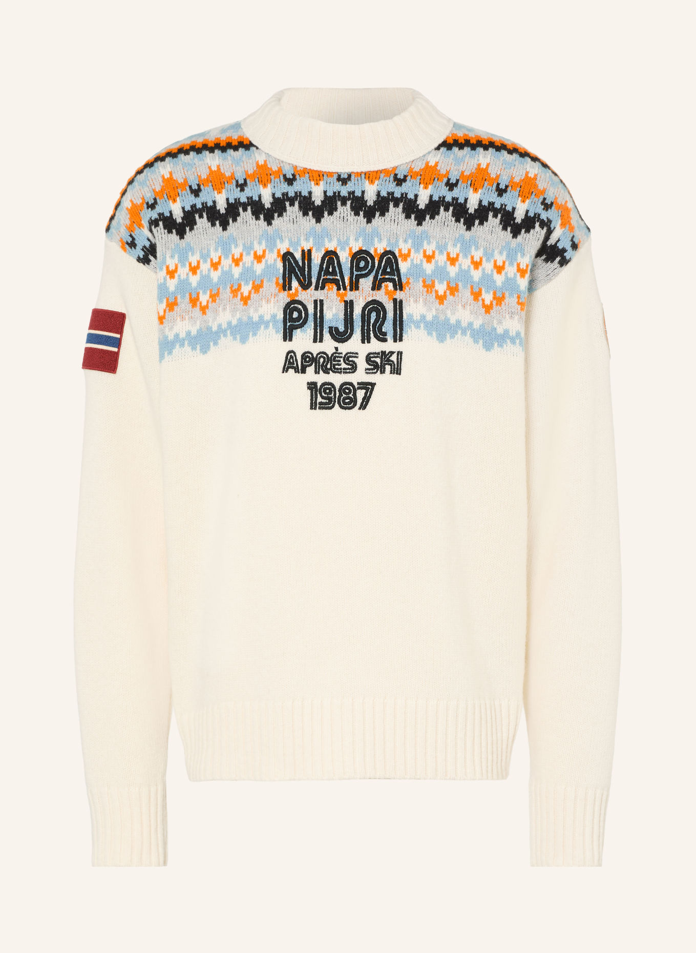 NAPAPIJRI Trui D-FIAMES C: CRÈME / ORANJE / LICHTBLAUW