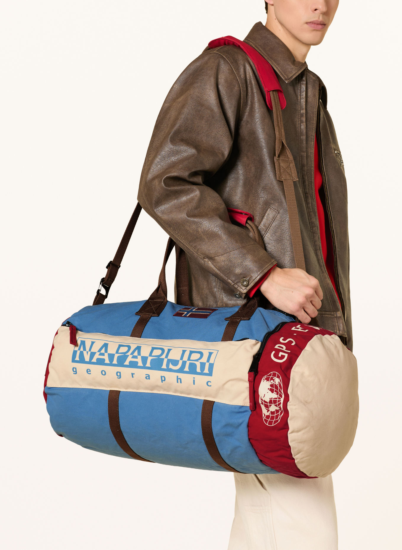NAPAPIJRI Travel bag H-EQUATOR DUF: BLUE / CREAM / RED