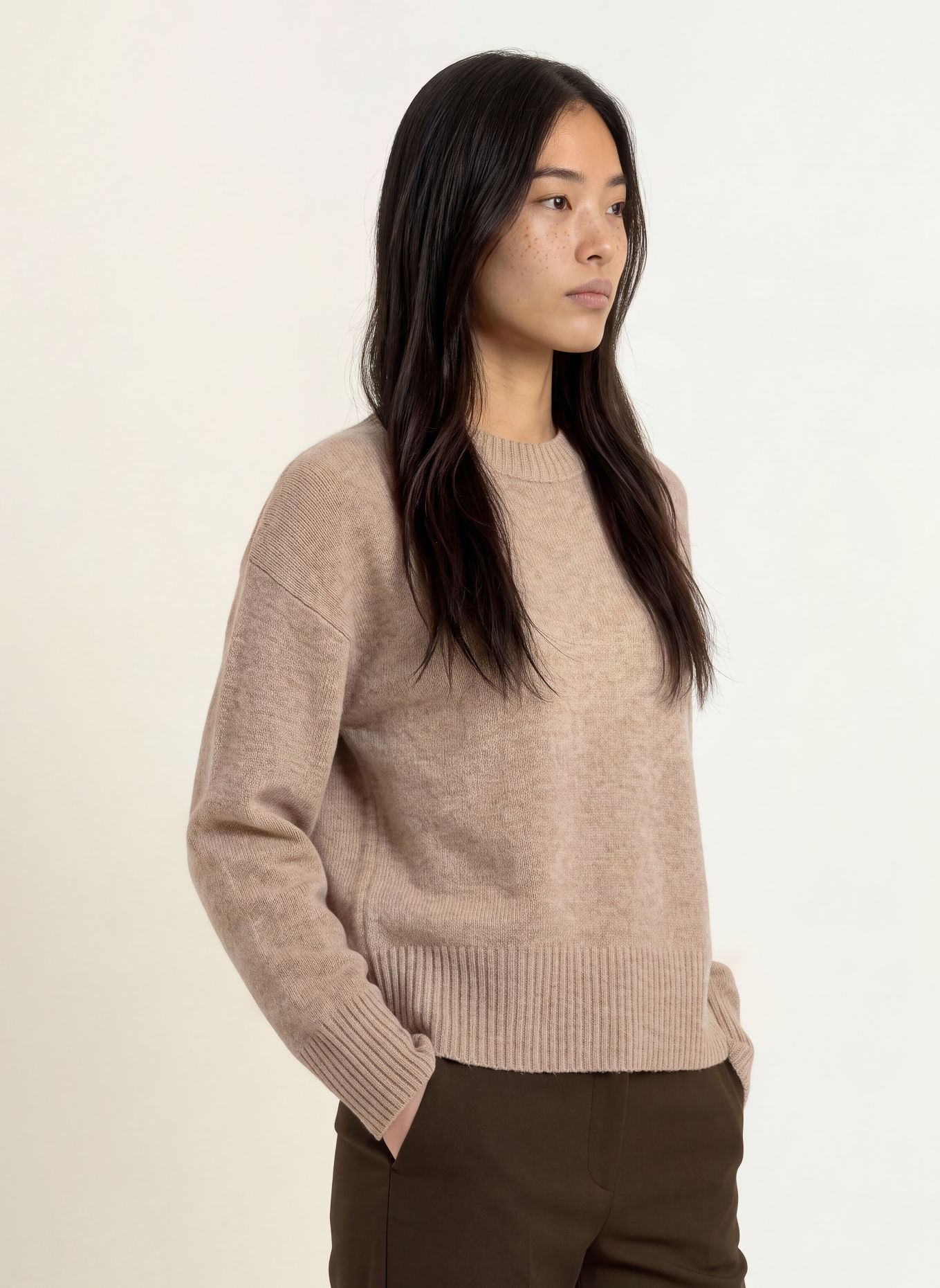 SELECTED Sweater with cashmere: BEIGE