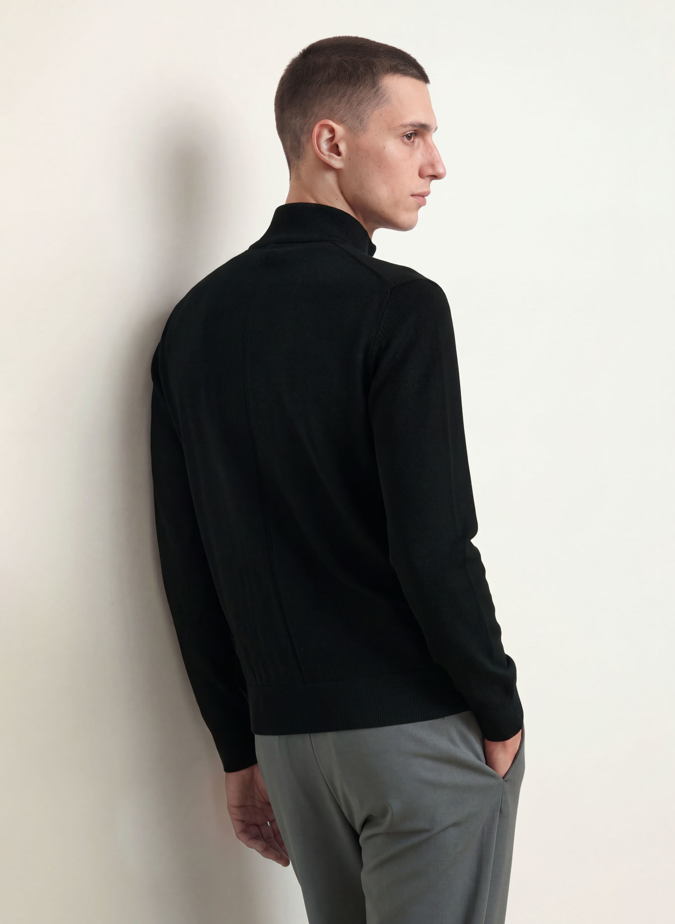 Calvin Klein Half-zip sweater: BLACK