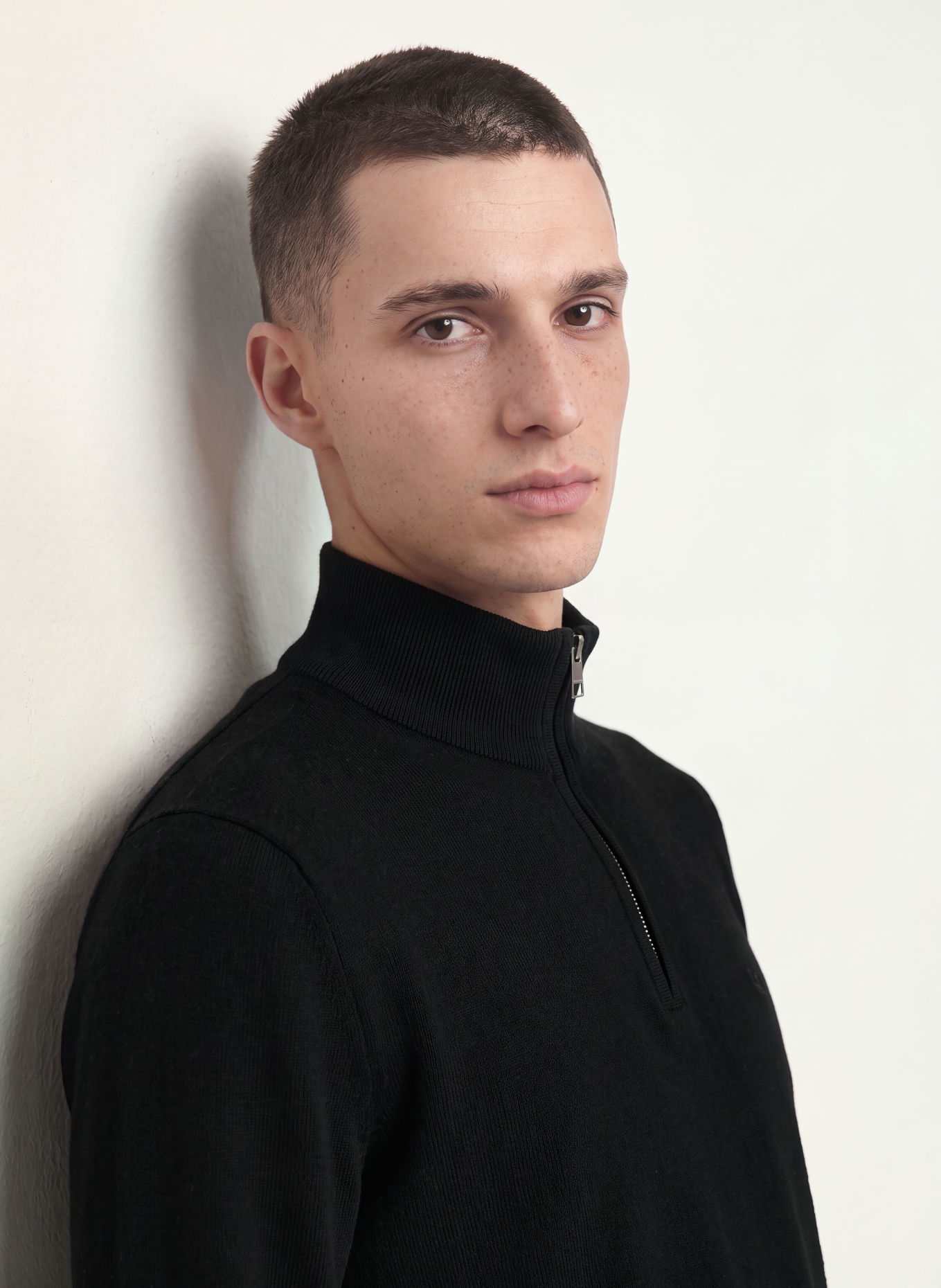 Calvin Klein Half-zip sweater: BLACK