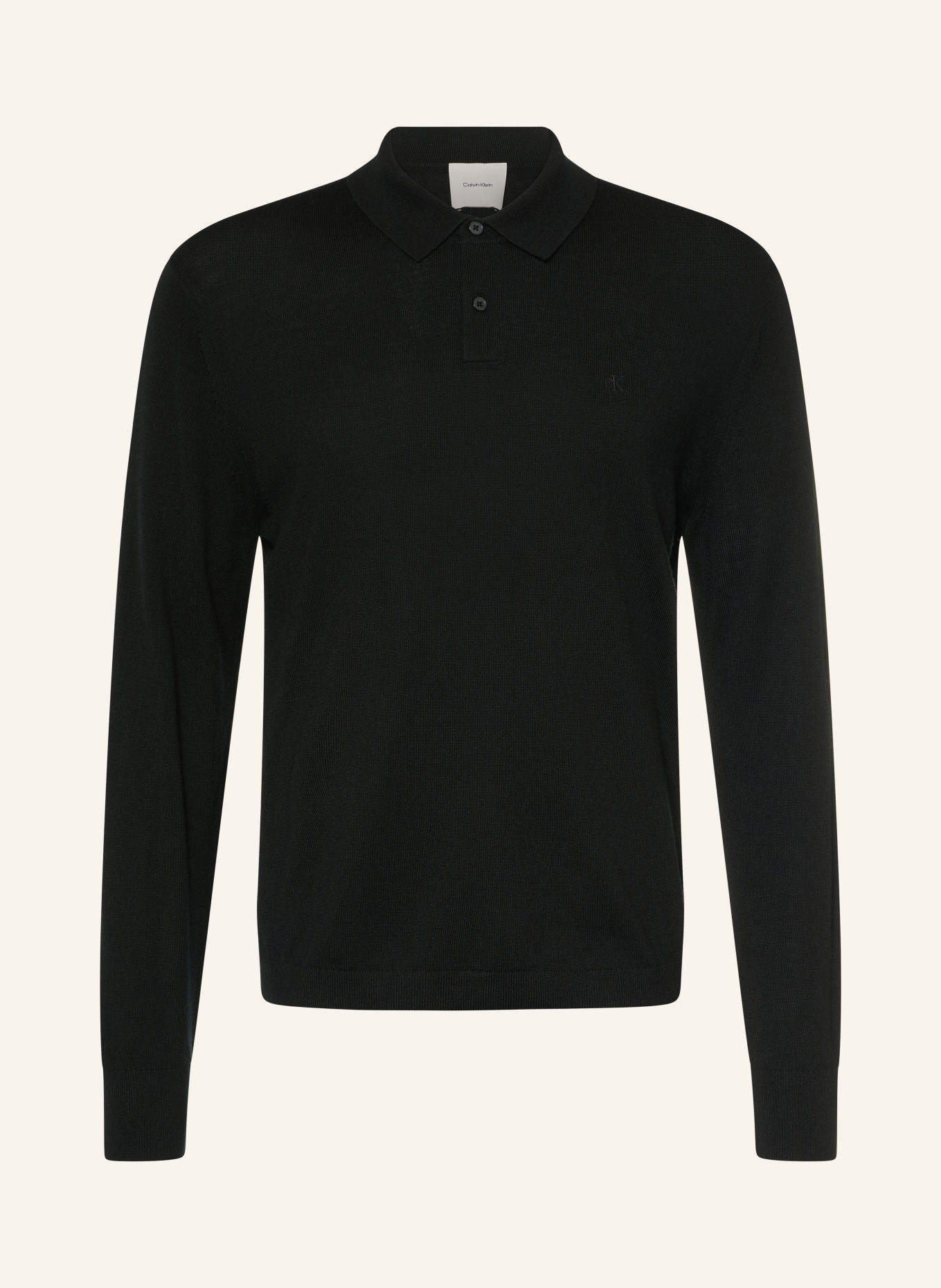 Calvin Klein knitted polo shirt: BLACK
