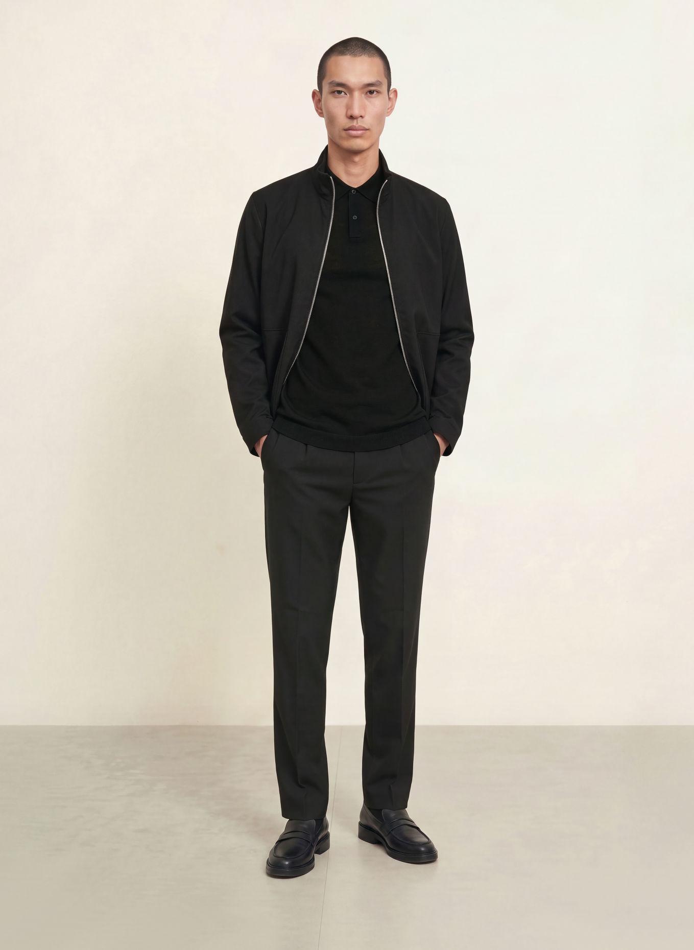 Calvin Klein knitted polo shirt: BLACK