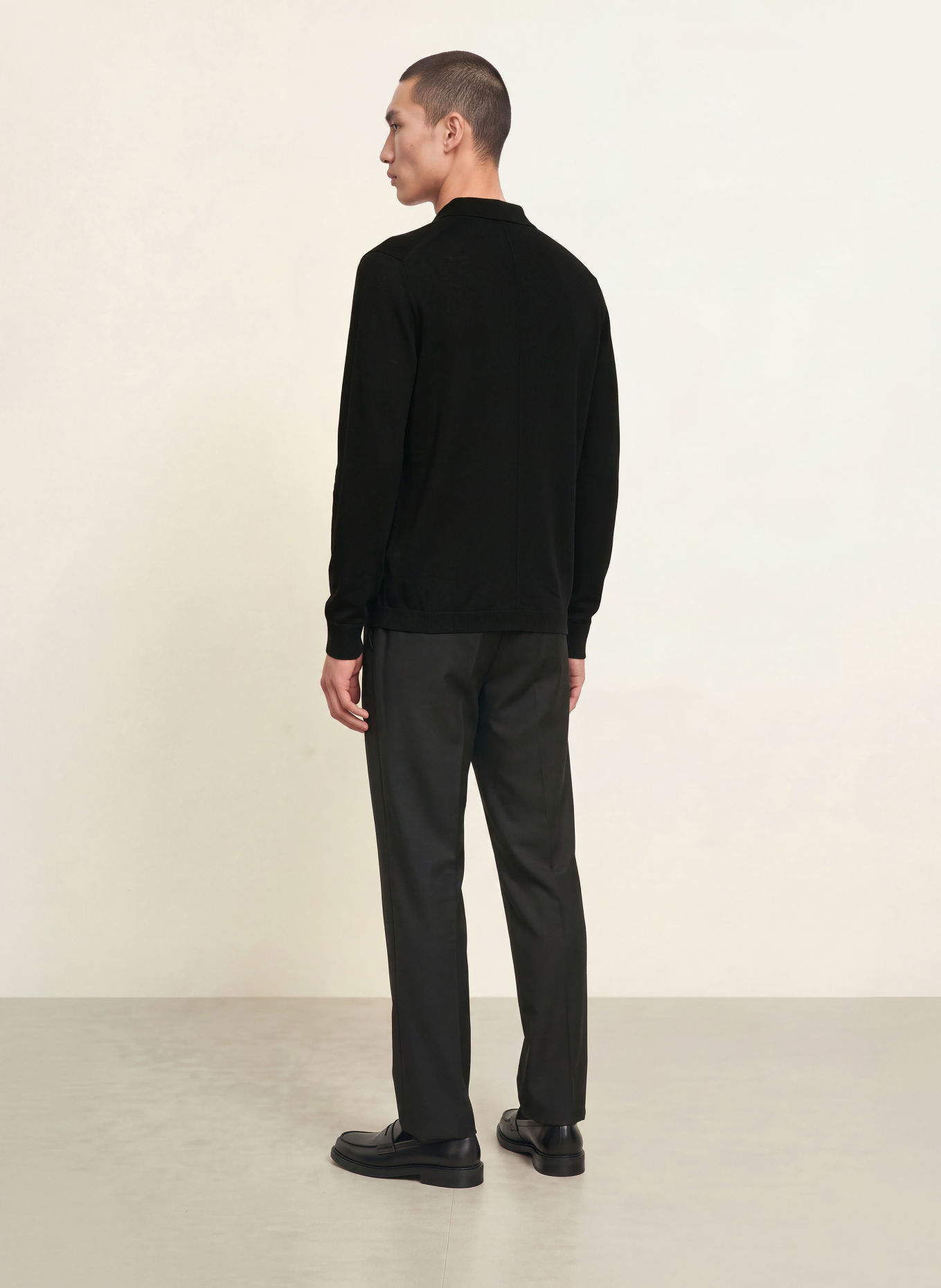 Calvin Klein knitted polo shirt: BLACK