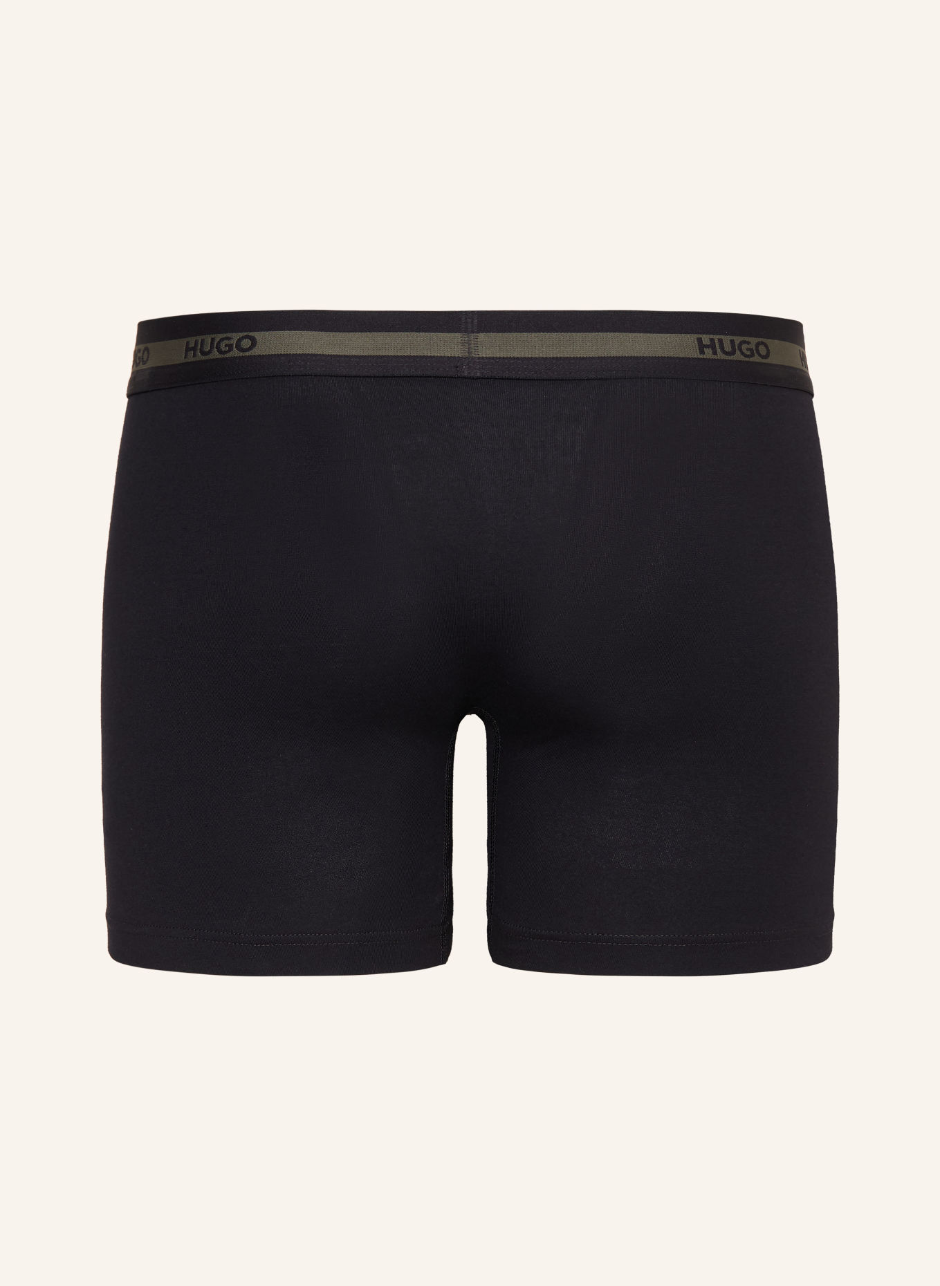 HUGO 3er-Pack Boxershorts PLANET DES: KHAKI / SCHWARZ