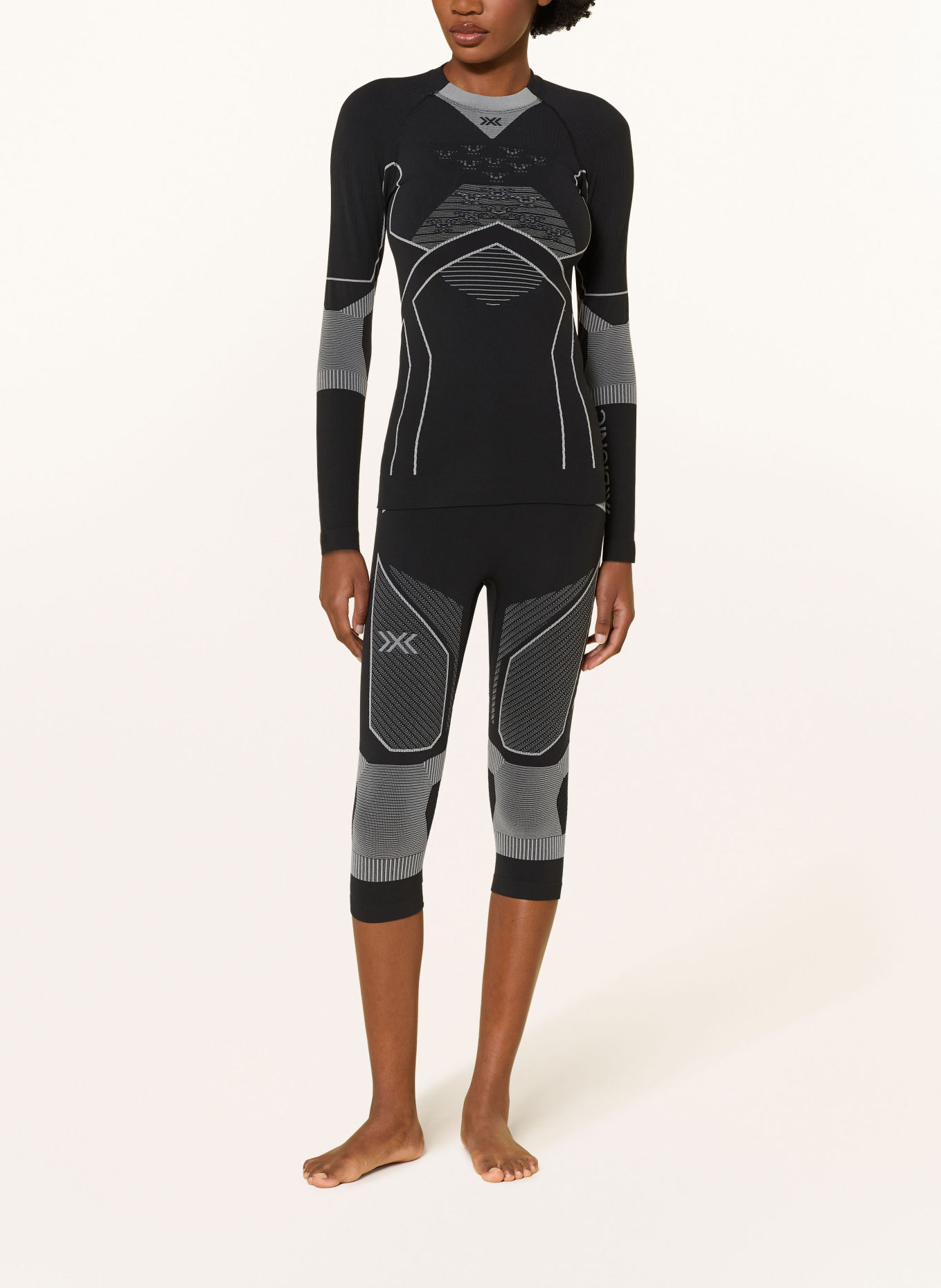 X-BIONIC Funktionswäsche-Hose ENERGY ACCUMULATOR LIGHT mit verkürzter Beinlänge: SCHWARZ / GRAU