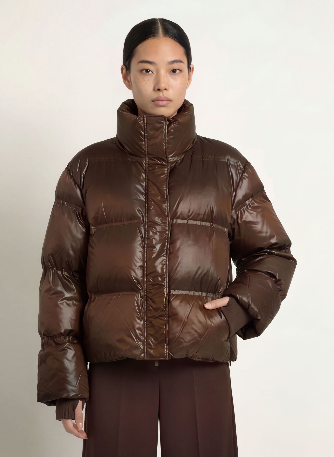 NEO NOIR RHEA quilted jacket: DARK BROWN