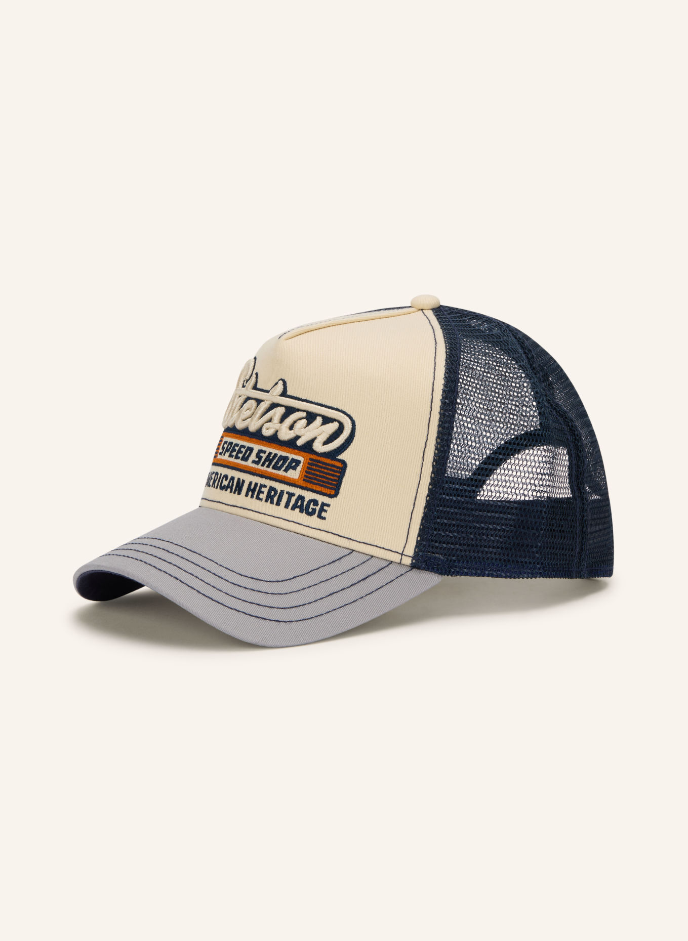 STETSON Cap: GRAY / ECRU / DARK BLUE