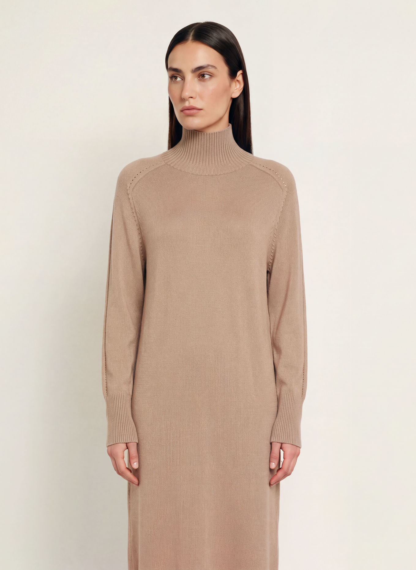 BOSS Knit dress FAGLIATELLE: BEIGE